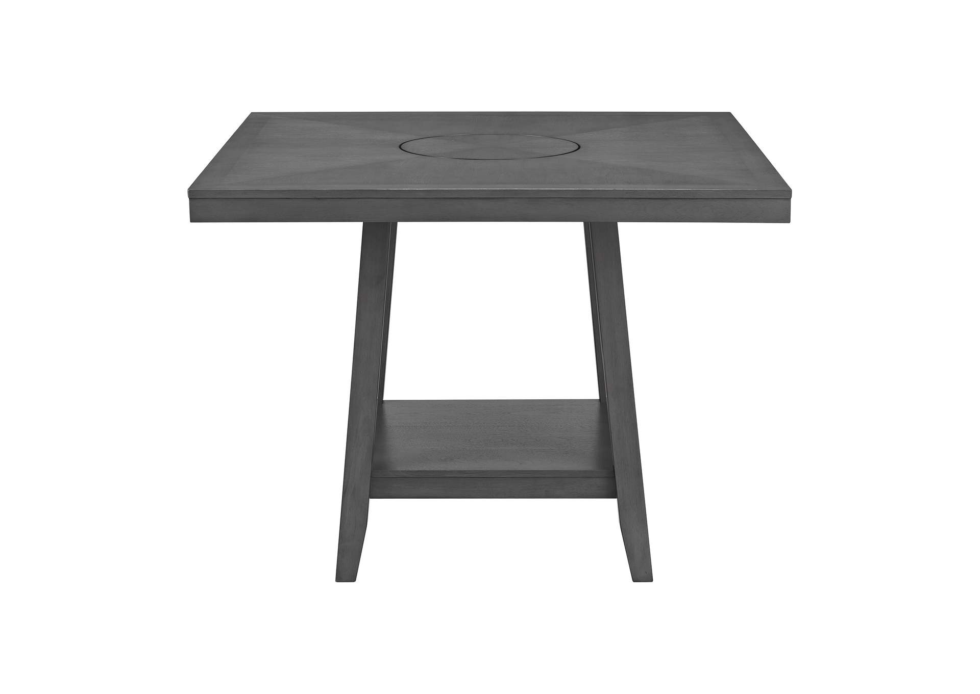 Seneca Square Counter Table With Lazy Susan In Grey,Elements