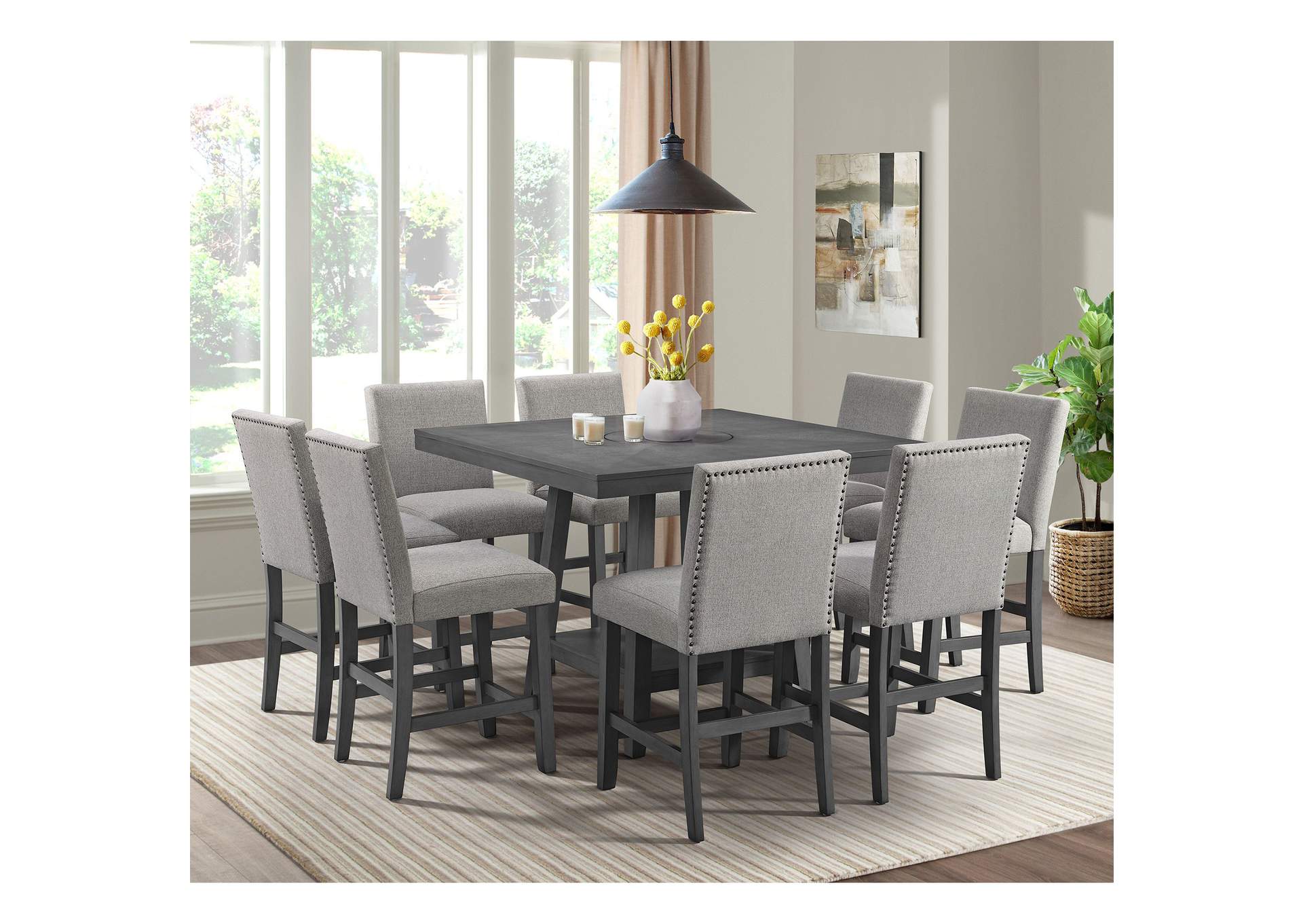 Seneca Counter Side Chair With Grey Fabric In Grey 2 Per Carton,Elements