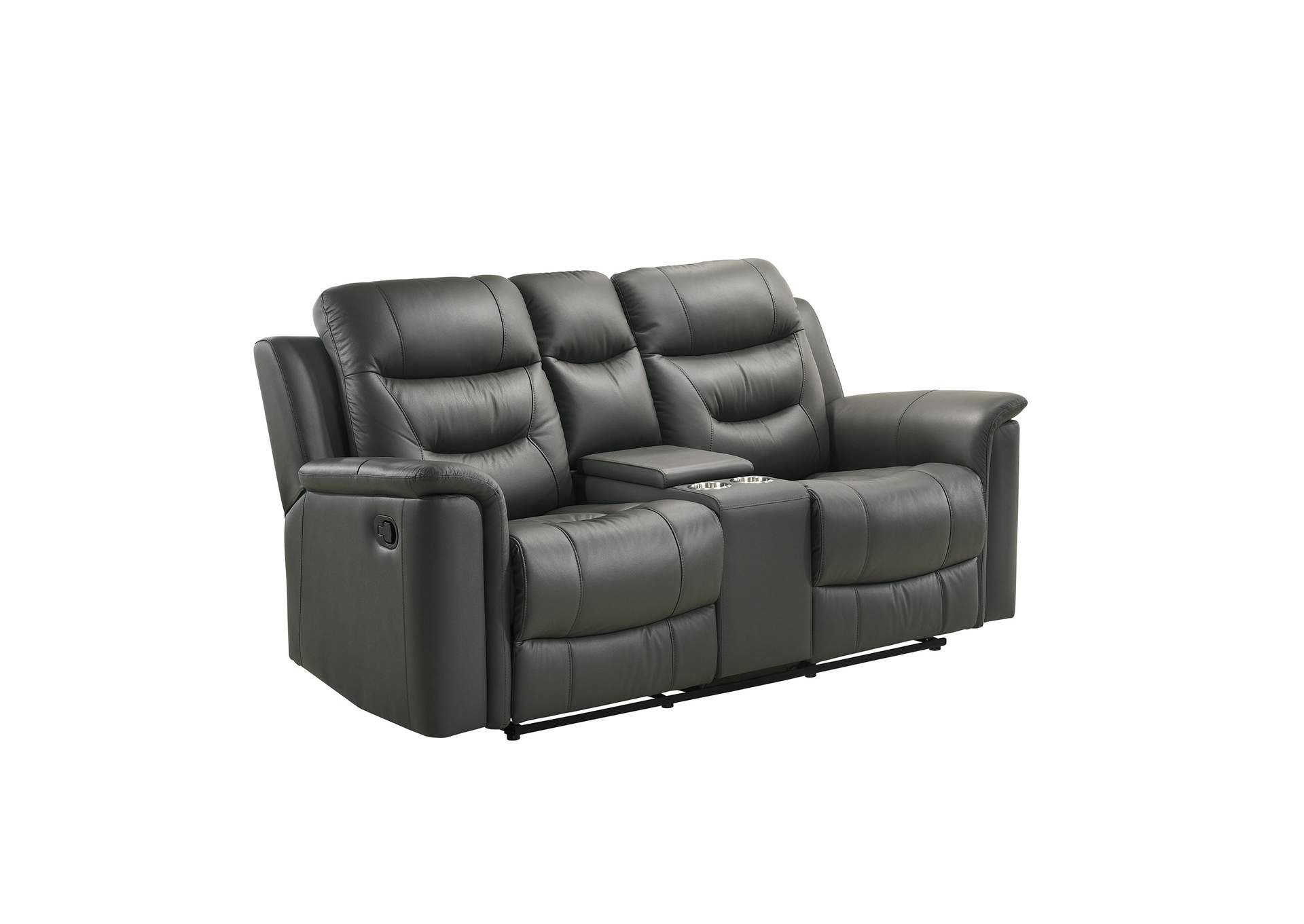 Seville Motion Loveseat With Console In Aviarah Dark Grey,Elements