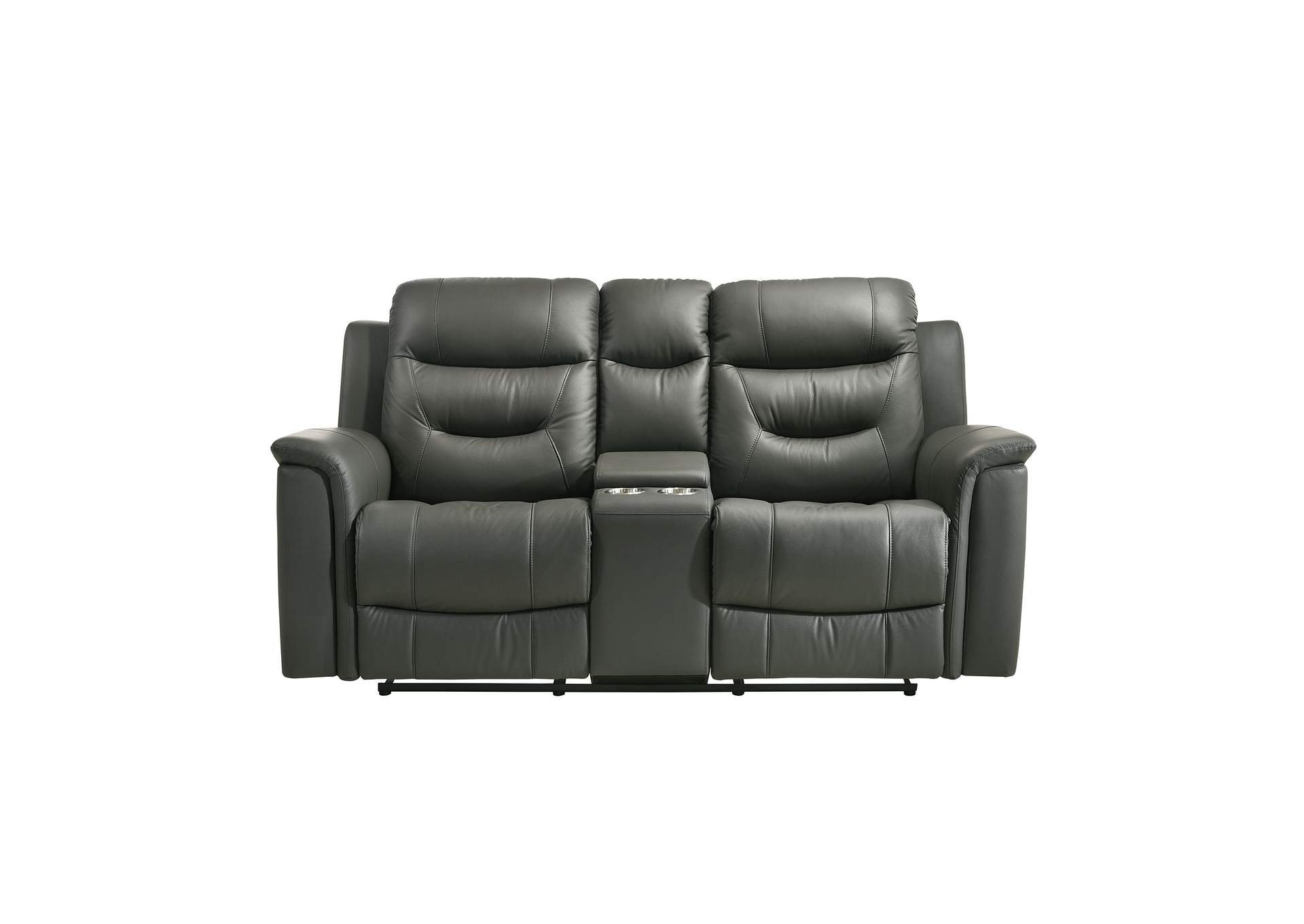 Seville Motion Loveseat With Console In Aviarah Dark Grey,Elements