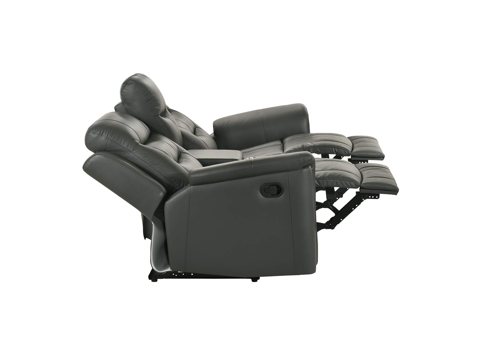 Seville Motion Loveseat With Console In Aviarah Dark Grey,Elements