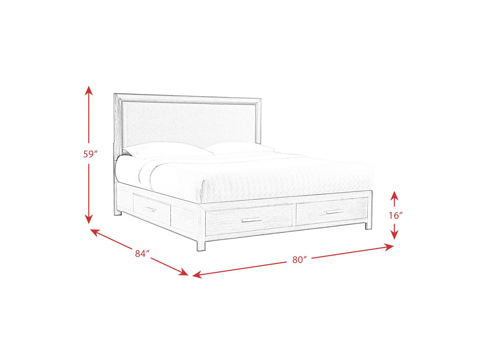 Shelby King 4 - Drawer Platform Storage Bed,Elements