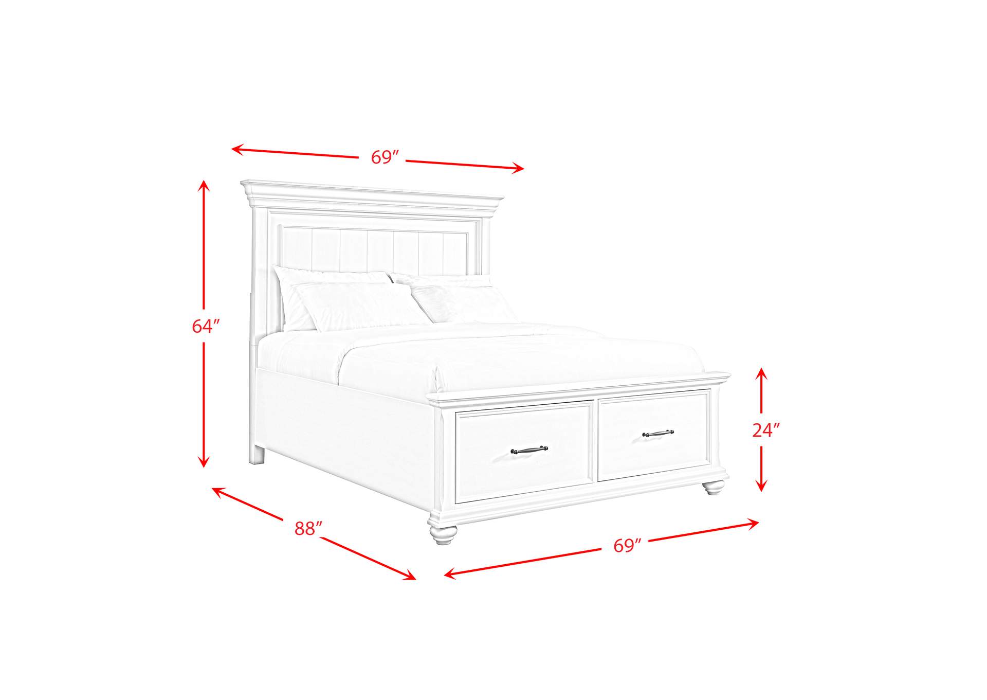 Slater Queen Bed In Antique White,Elements