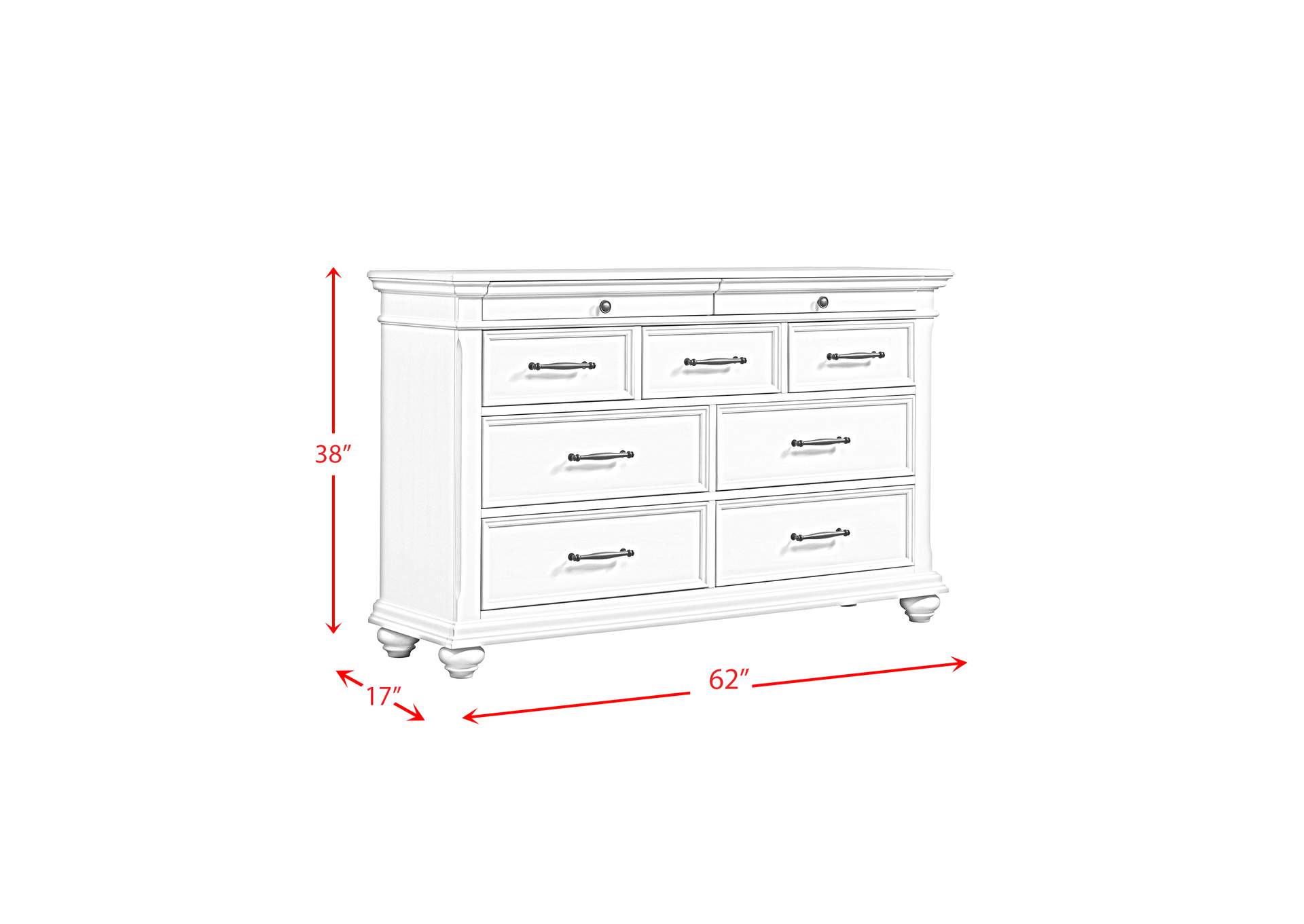 Slater Dresser In Antique White,Elements