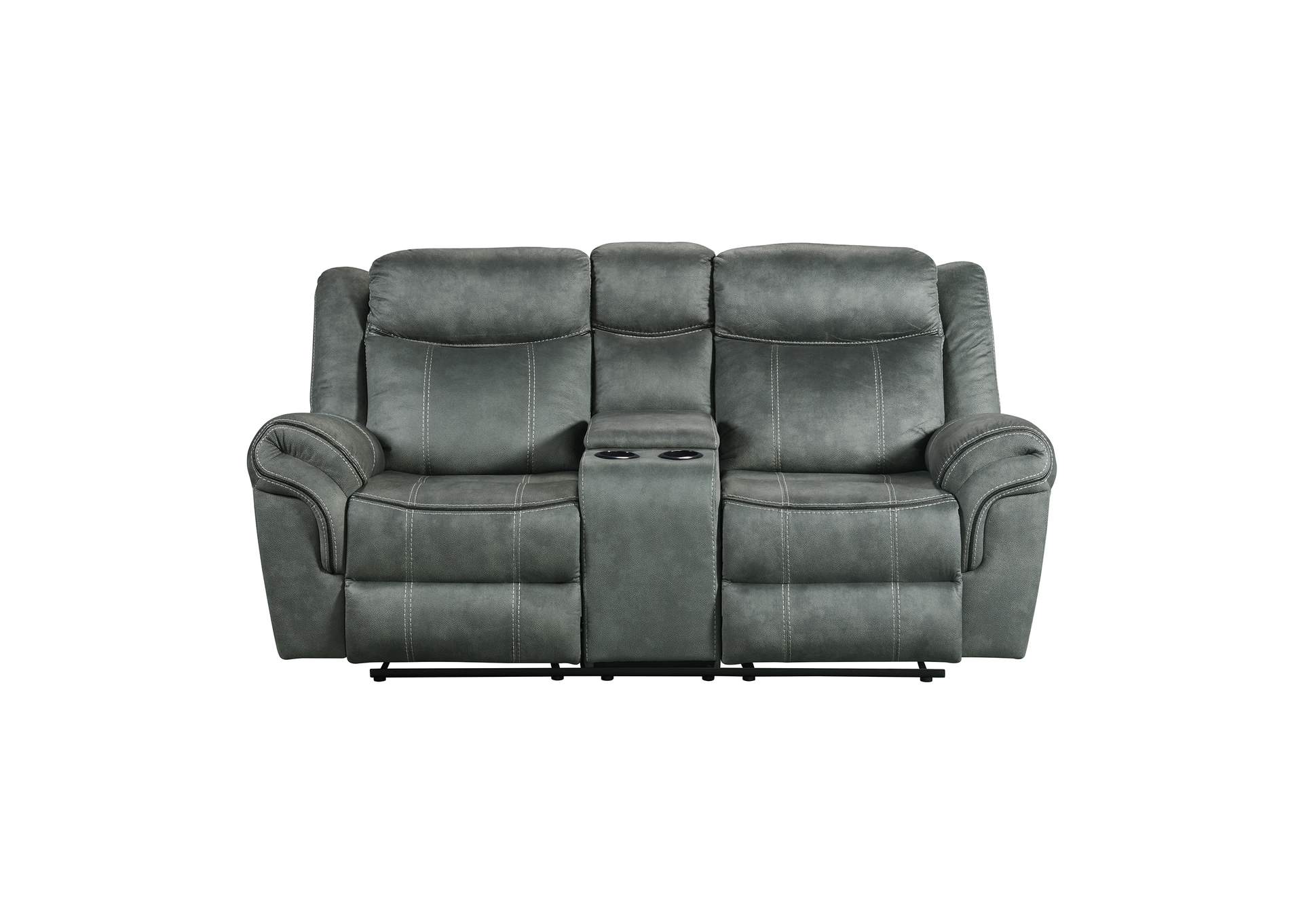 Sorrento 3 Piece Living Room Set In Fb367 Charcoal - Sofa Loveseat Recliner,Elements