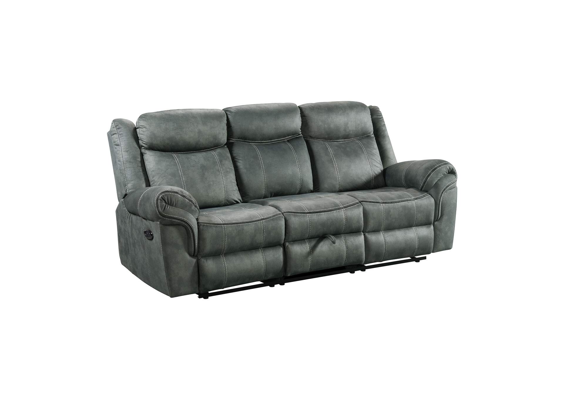 Sorrento Power Motion Sofa With Power Headrest Dropdown In Fb367 Charcoal,Elements