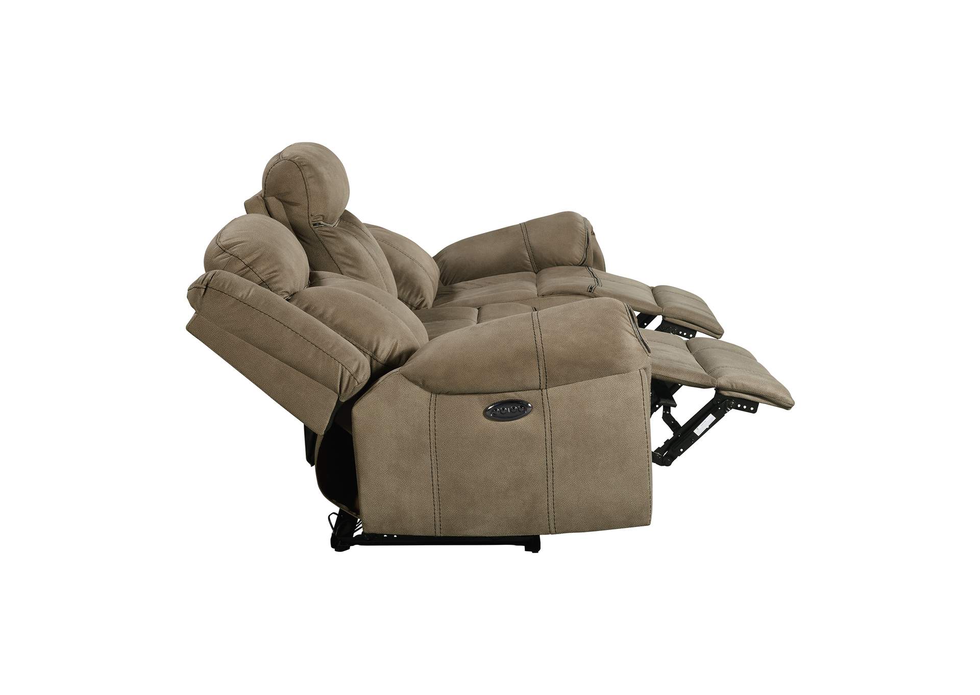 Sorrento Power Motion Sofa With Power Headrest Dropdown In T101 Brown,Elements