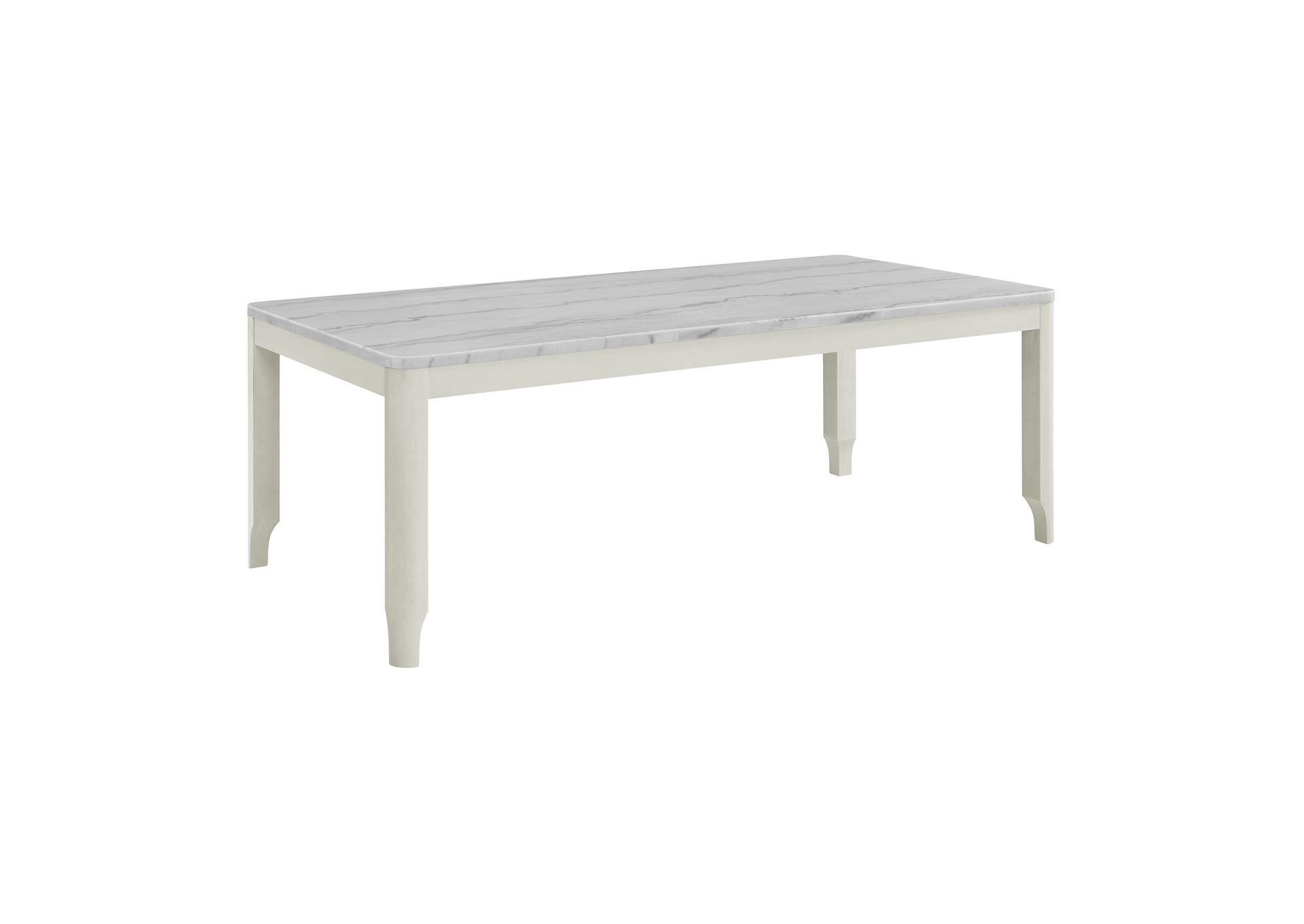 South Beach Dining Table With White Marble Top In Almond White,Elements