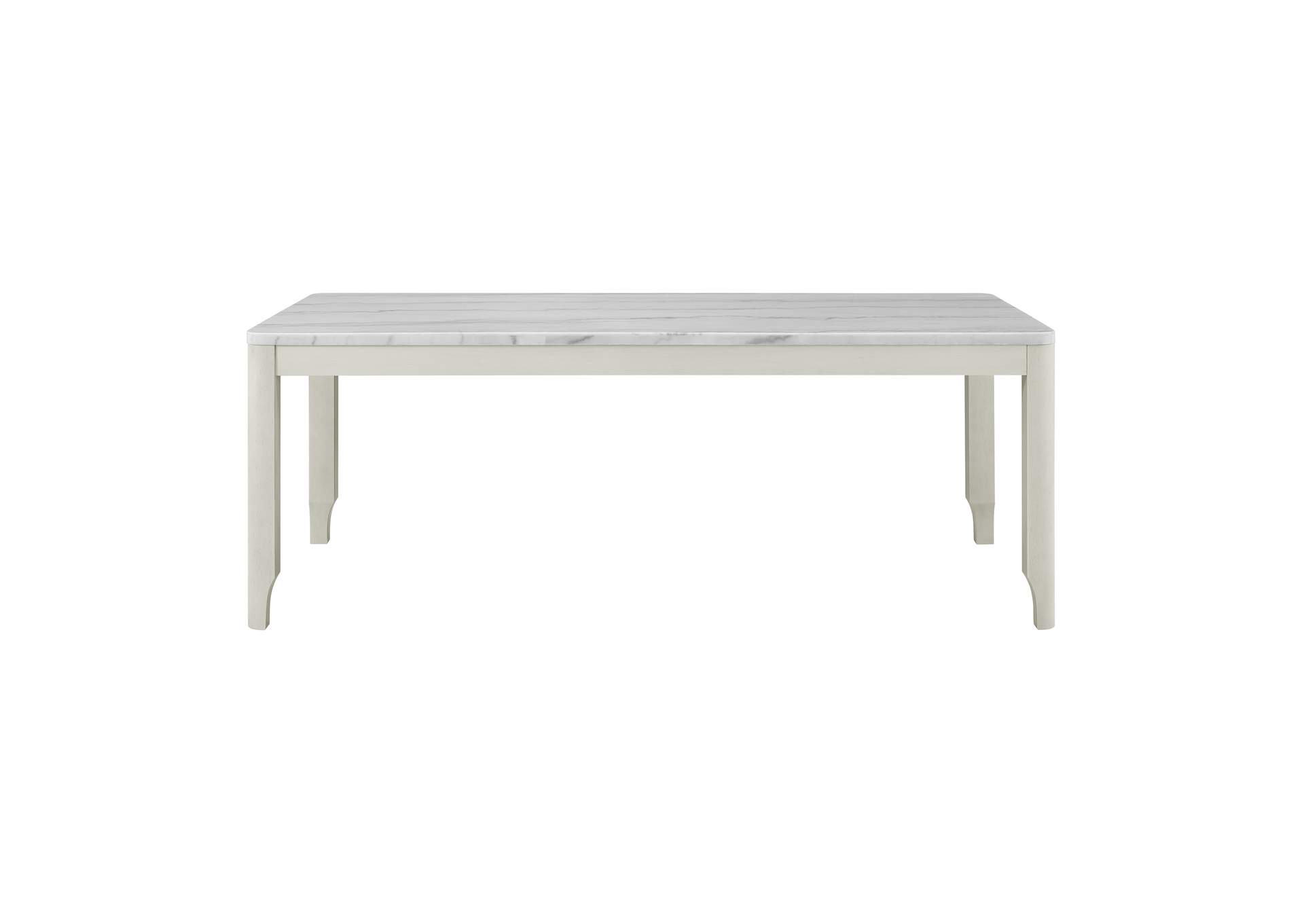 South Beach Dining Table With White Marble Top In Almond White,Elements