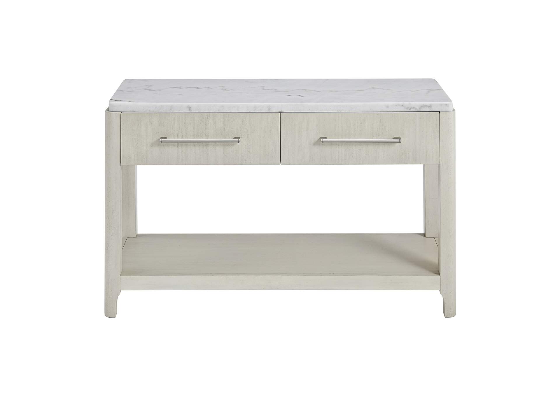 South Beach Sofa Table With White Marble Top In Almond White,Elements