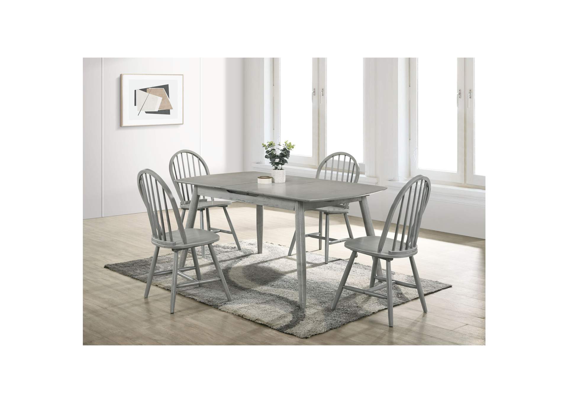 Sparrow Dining Table With 12 Inch Leaf Antique Grey 3A,Elements