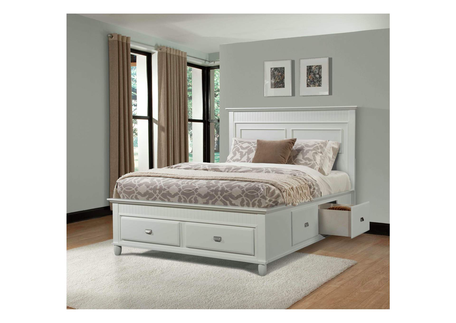 Spencer Full Storage Bed White,Elements