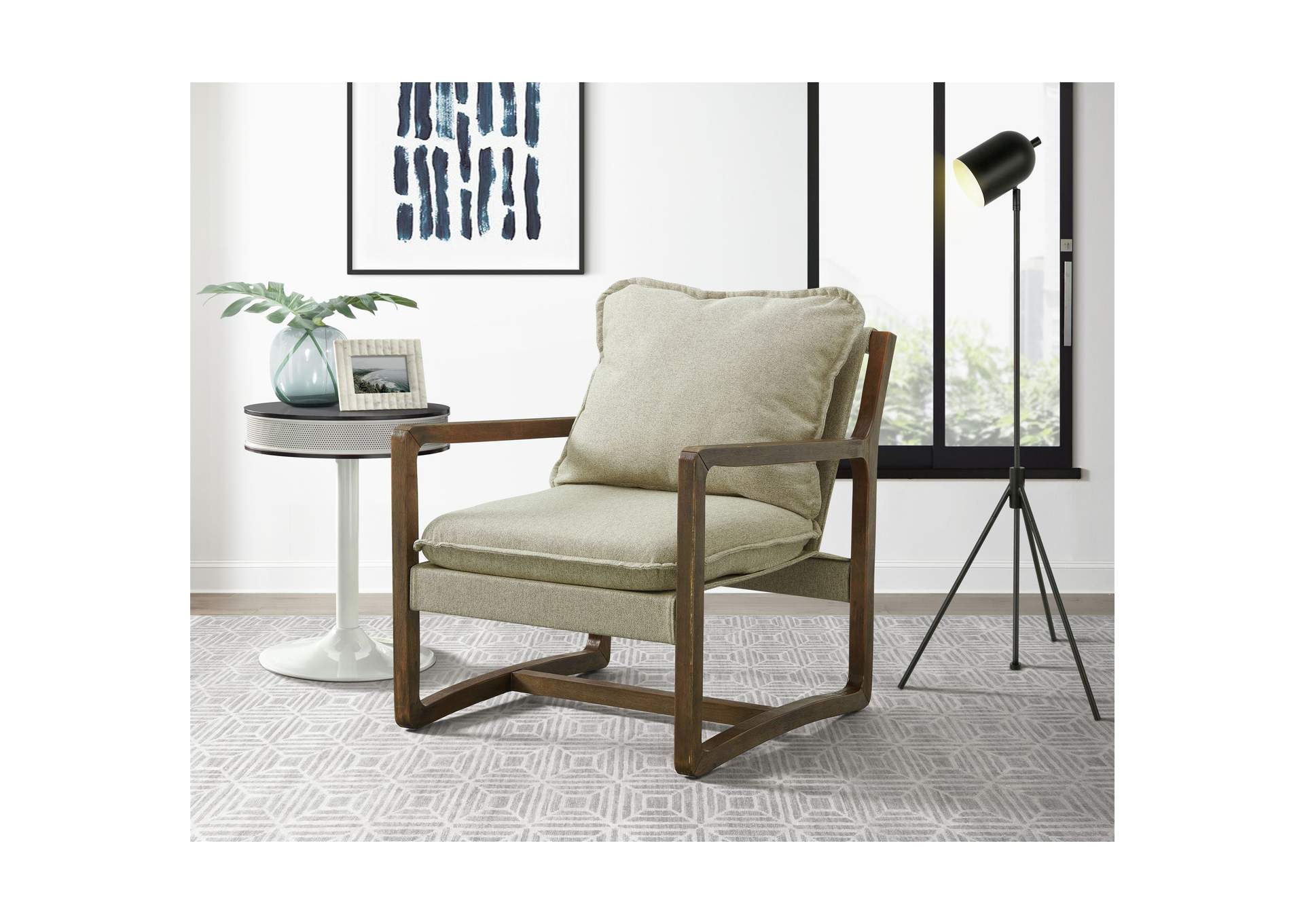 Spitfire Espresso Wood Trim Chair In Mckinney Fawn,Elements