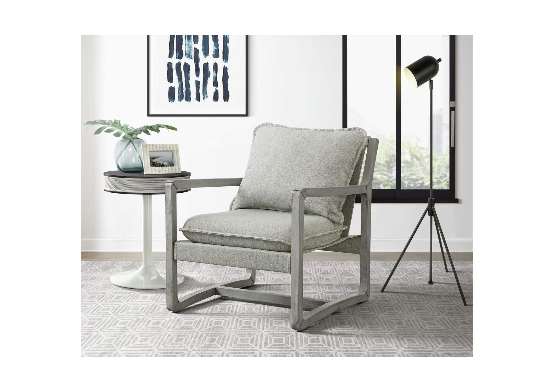 Spitfire Grey Wood Trim Chair In Mckinney Charcoal 3A,Elements
