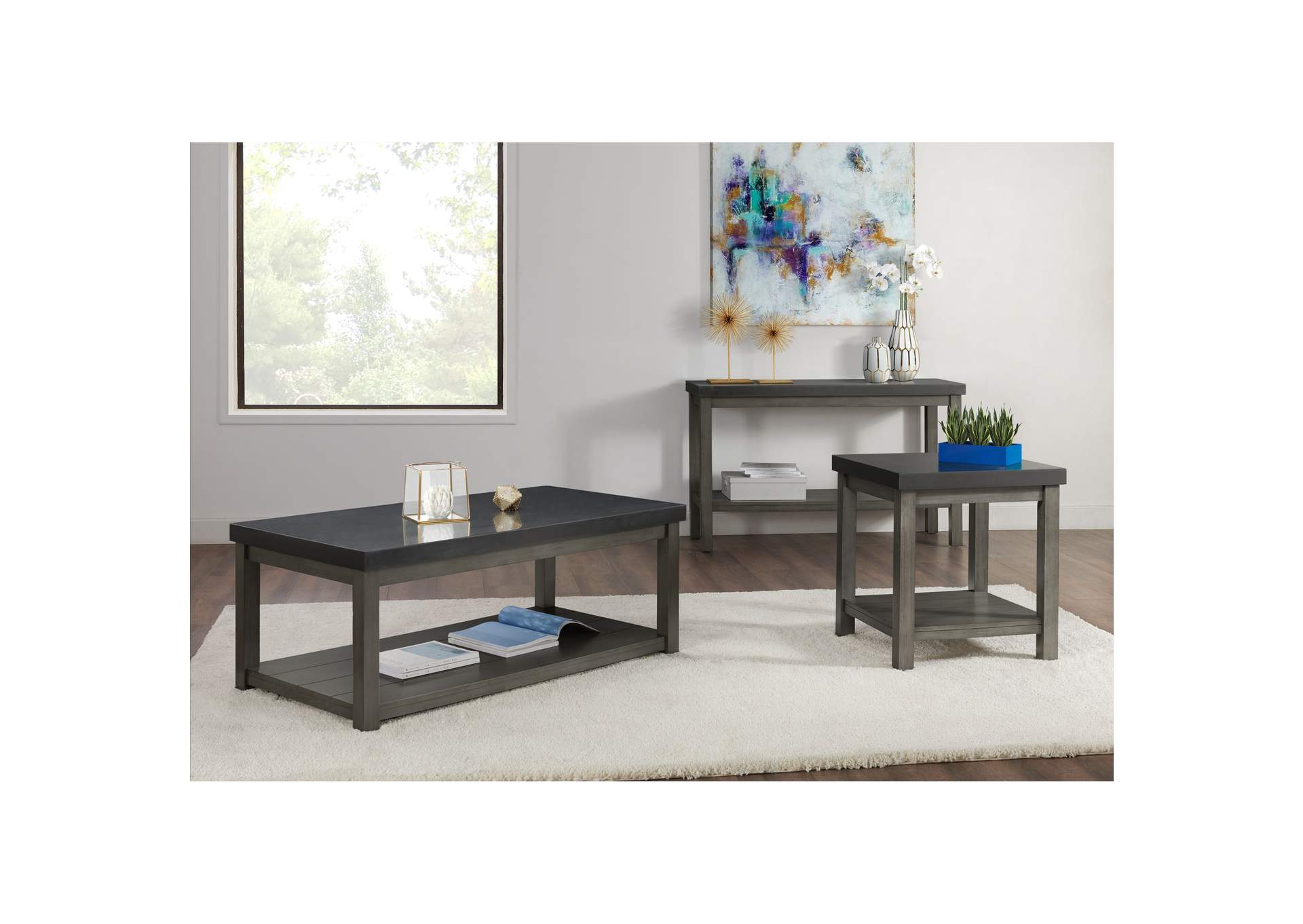 Stafford 3 Piece Occasional Table Set - Coffee Table End Table And Sofa Table,Elements