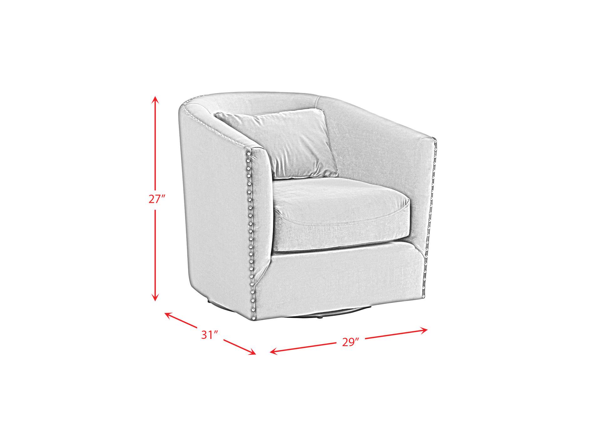 Stanton Swivel Chair In Royale Blush With Nails - 3A,Elements