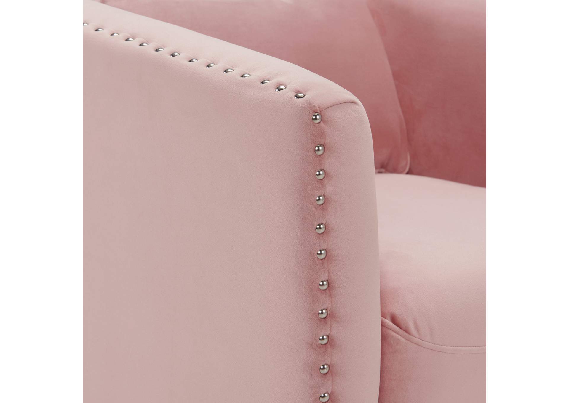 Stanton Swivel Chair In Royale Blush With Nails - 3A,Elements
