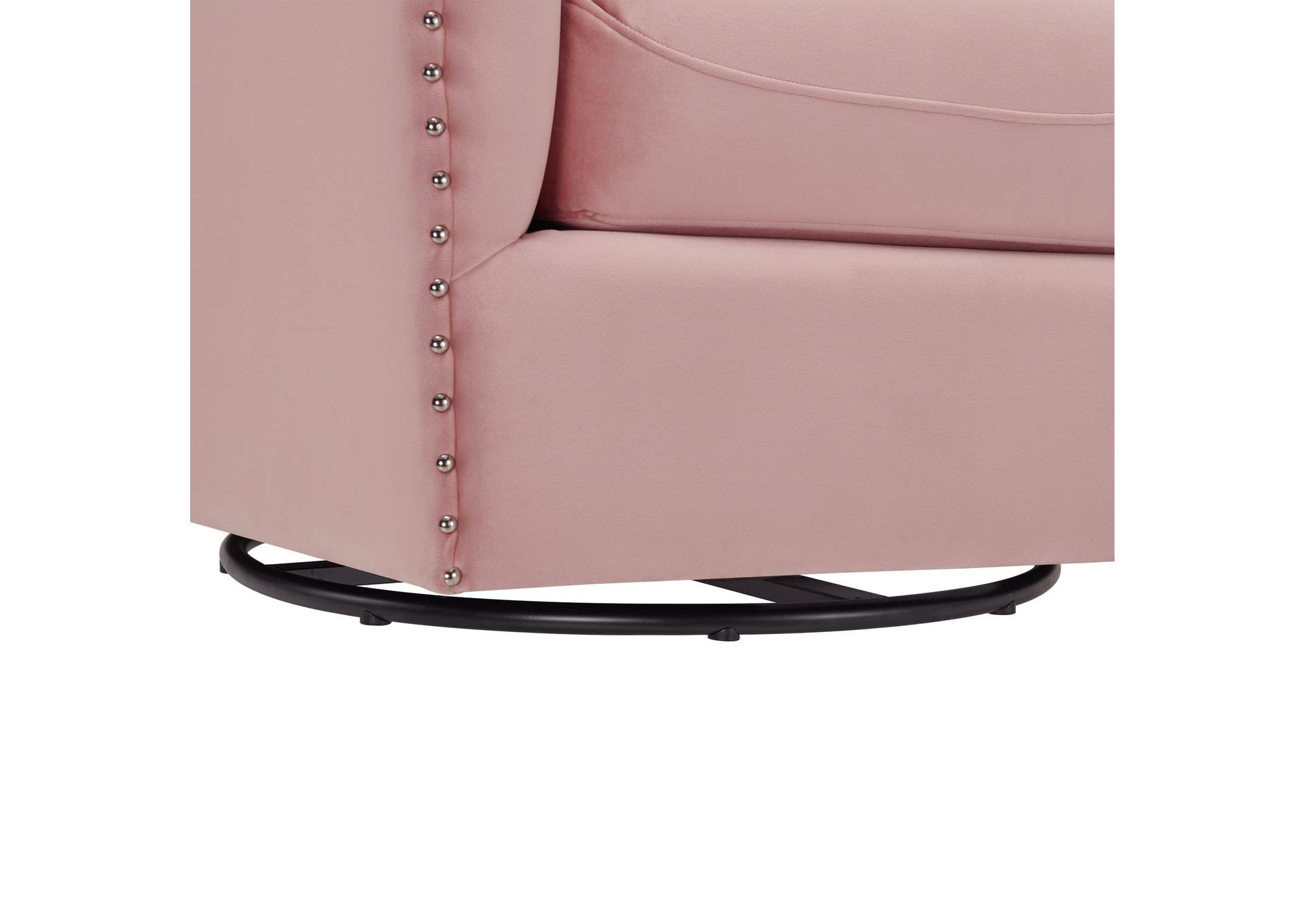 Stanton Swivel Chair In Royale Blush With Nails - 3A,Elements