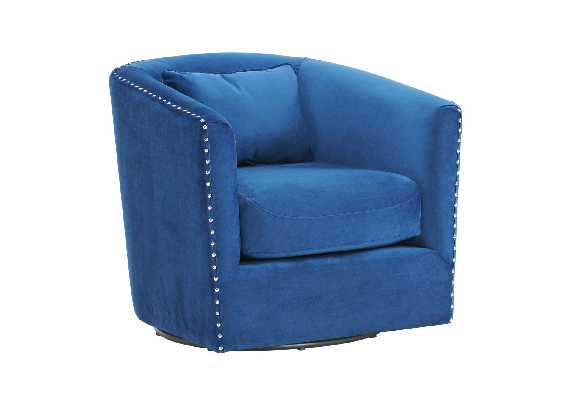 Stanton Swivel Chair In Royale Cobalt With Nails - 3A,Elements