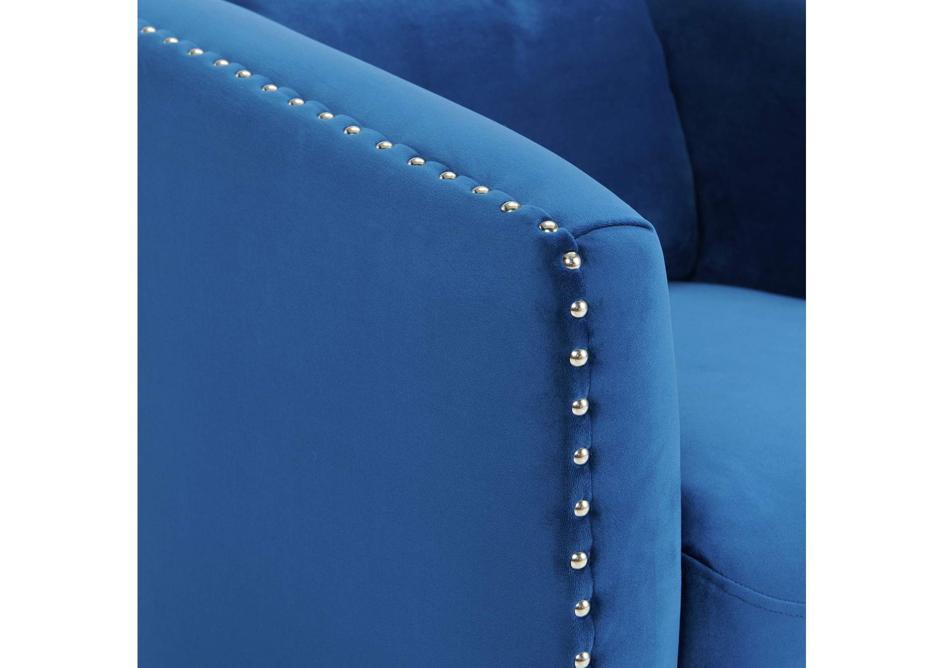 Stanton Swivel Chair In Royale Cobalt With Nails - 3A,Elements