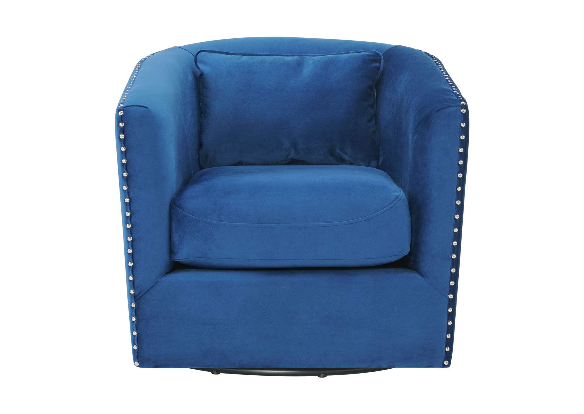 Stanton Swivel Chair In Royale Cobalt With Nails - 3A,Elements
