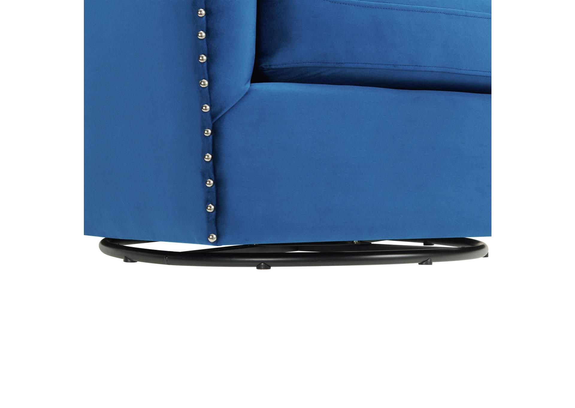 Stanton Swivel Chair In Royale Cobalt With Nails - 3A,Elements