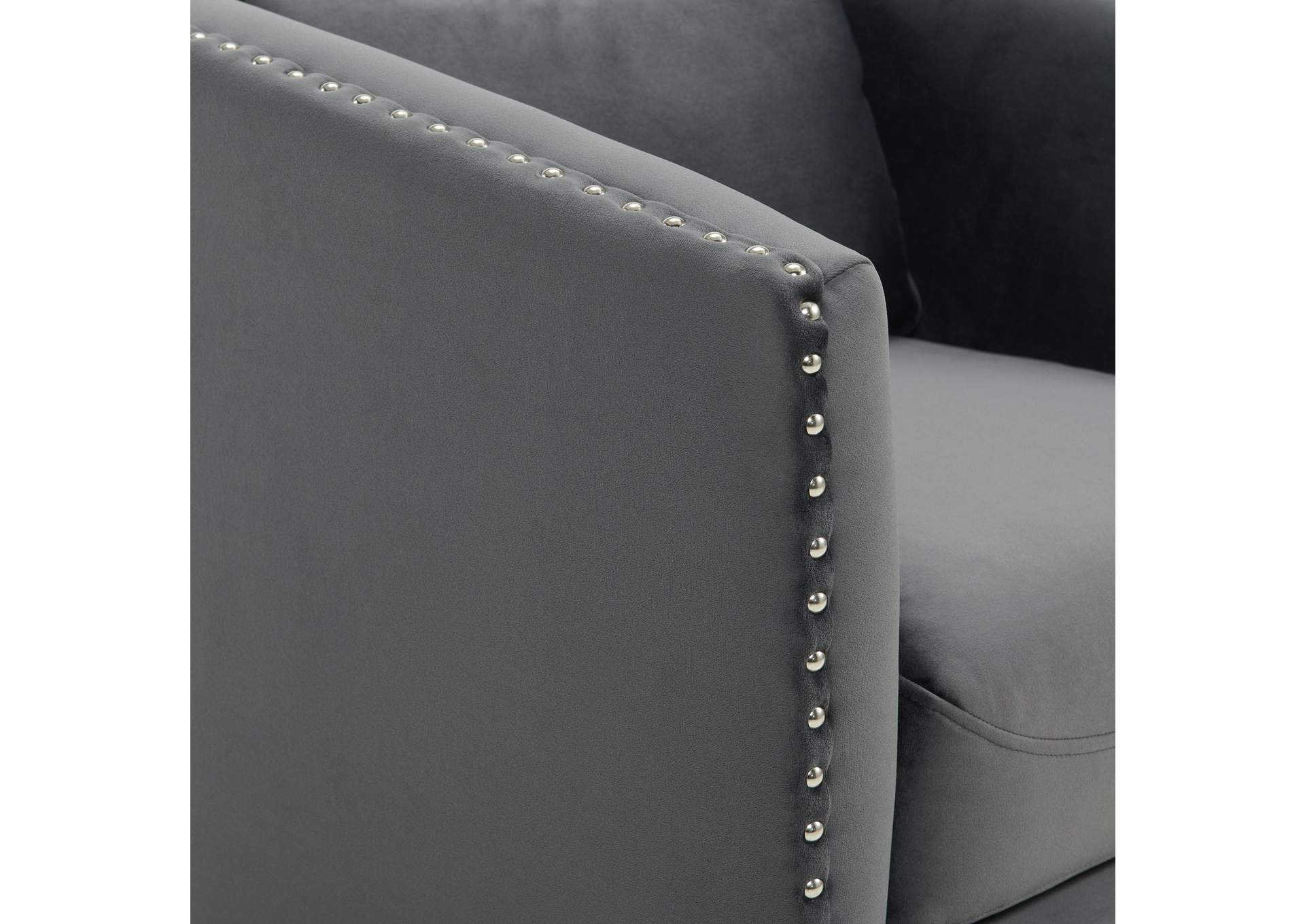 Stanton Swivel Chair In Royale Metal With Nails - 3A,Elements