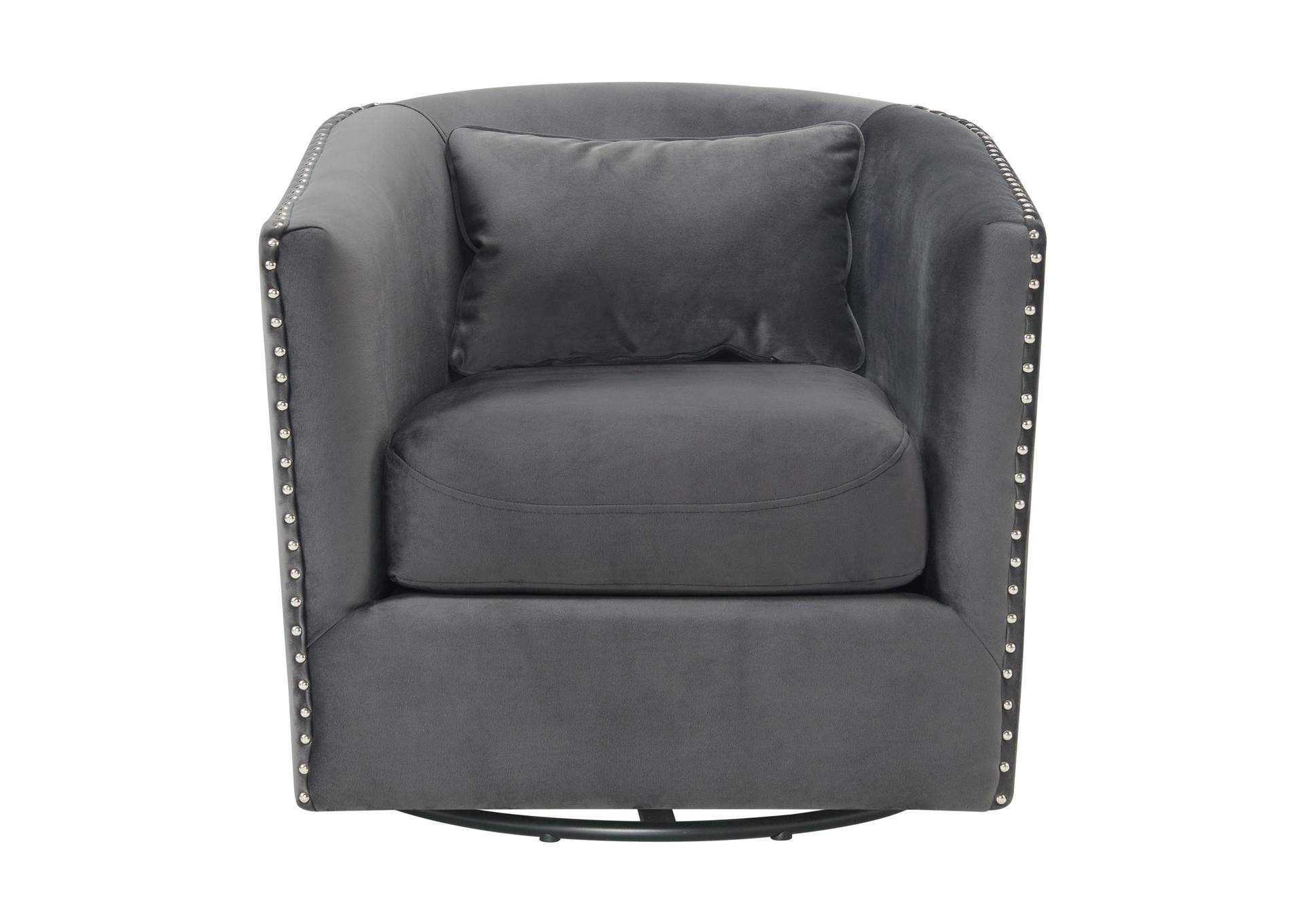 Stanton Swivel Chair In Royale Metal With Nails - 3A,Elements