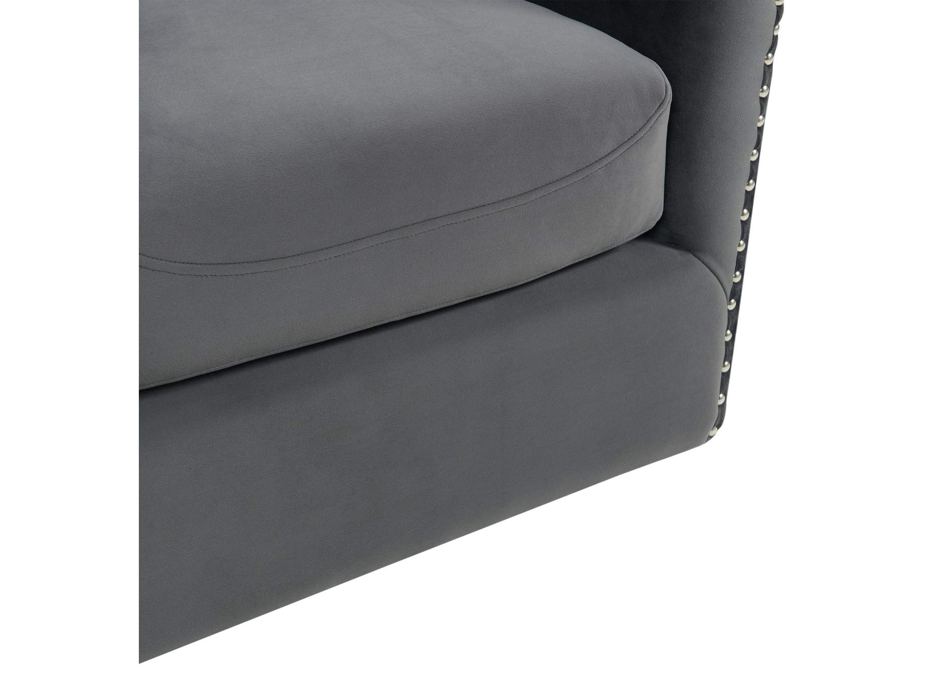 Stanton Swivel Chair In Royale Metal With Nails - 3A,Elements