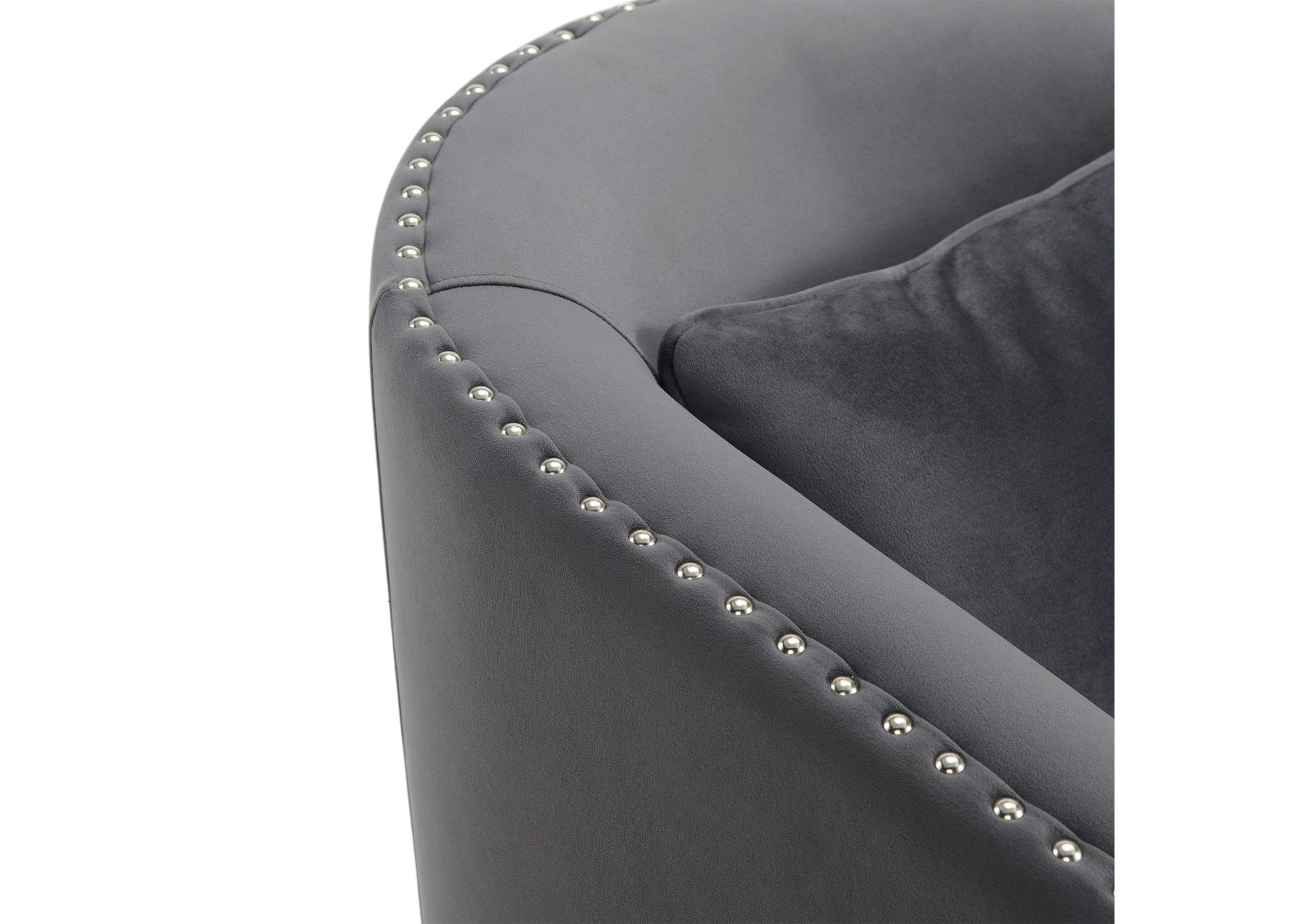 Stanton Swivel Chair In Royale Metal With Nails - 3A,Elements