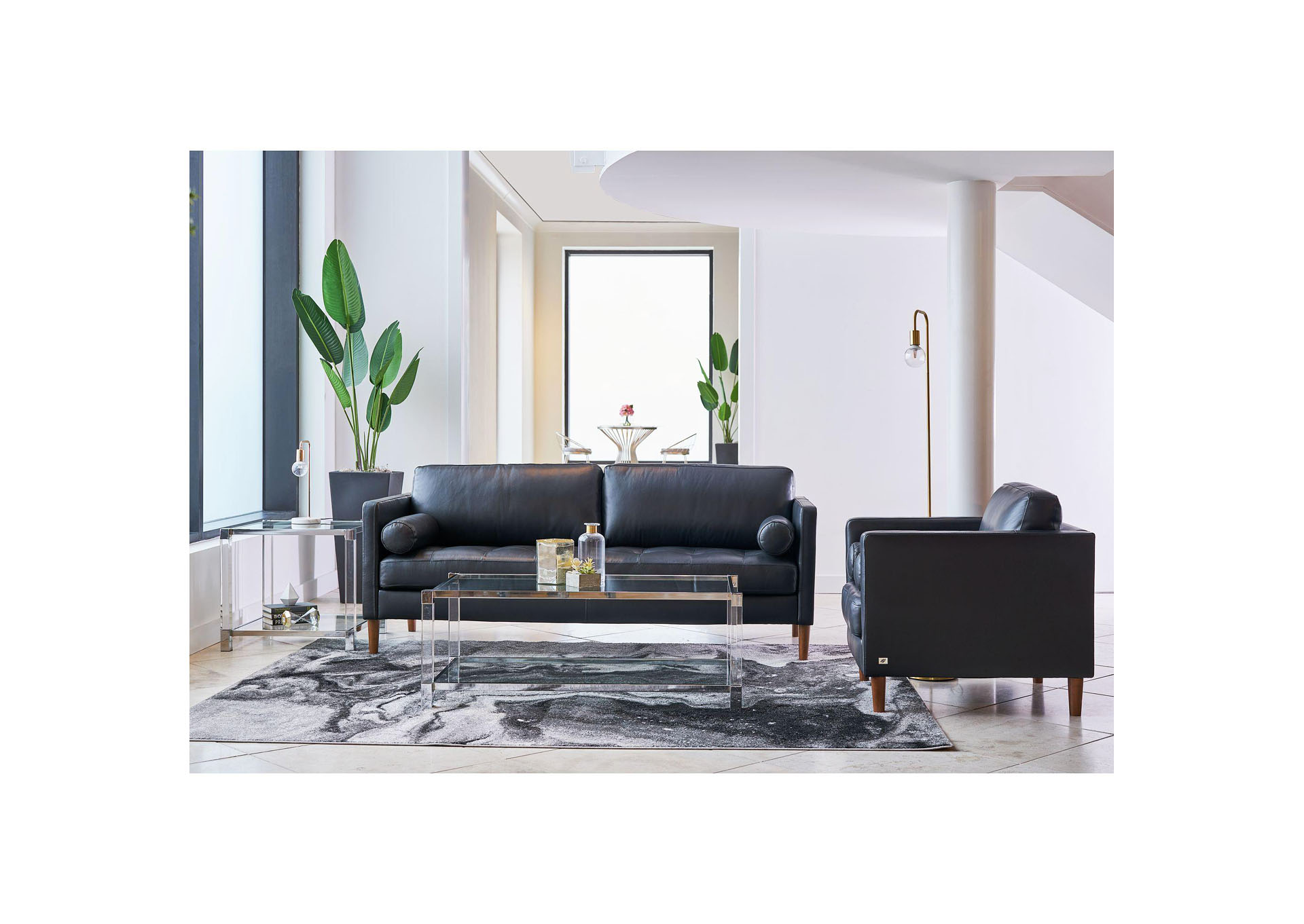 Stockholm Chair In Fiero Black Top Grain - Pvc,Elements