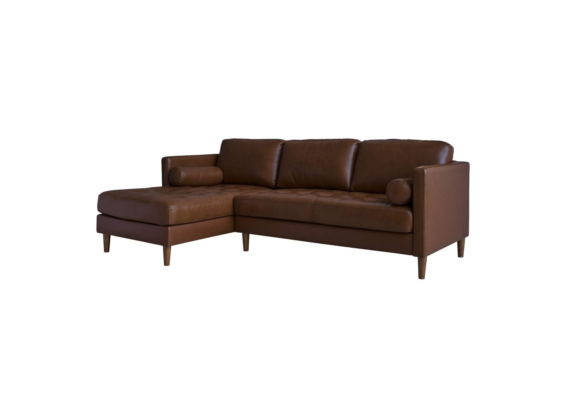 Stockholm Sectional Left Hand Facing Chaise In Fiero Chestnut Top Grain - Pvc,Elements
