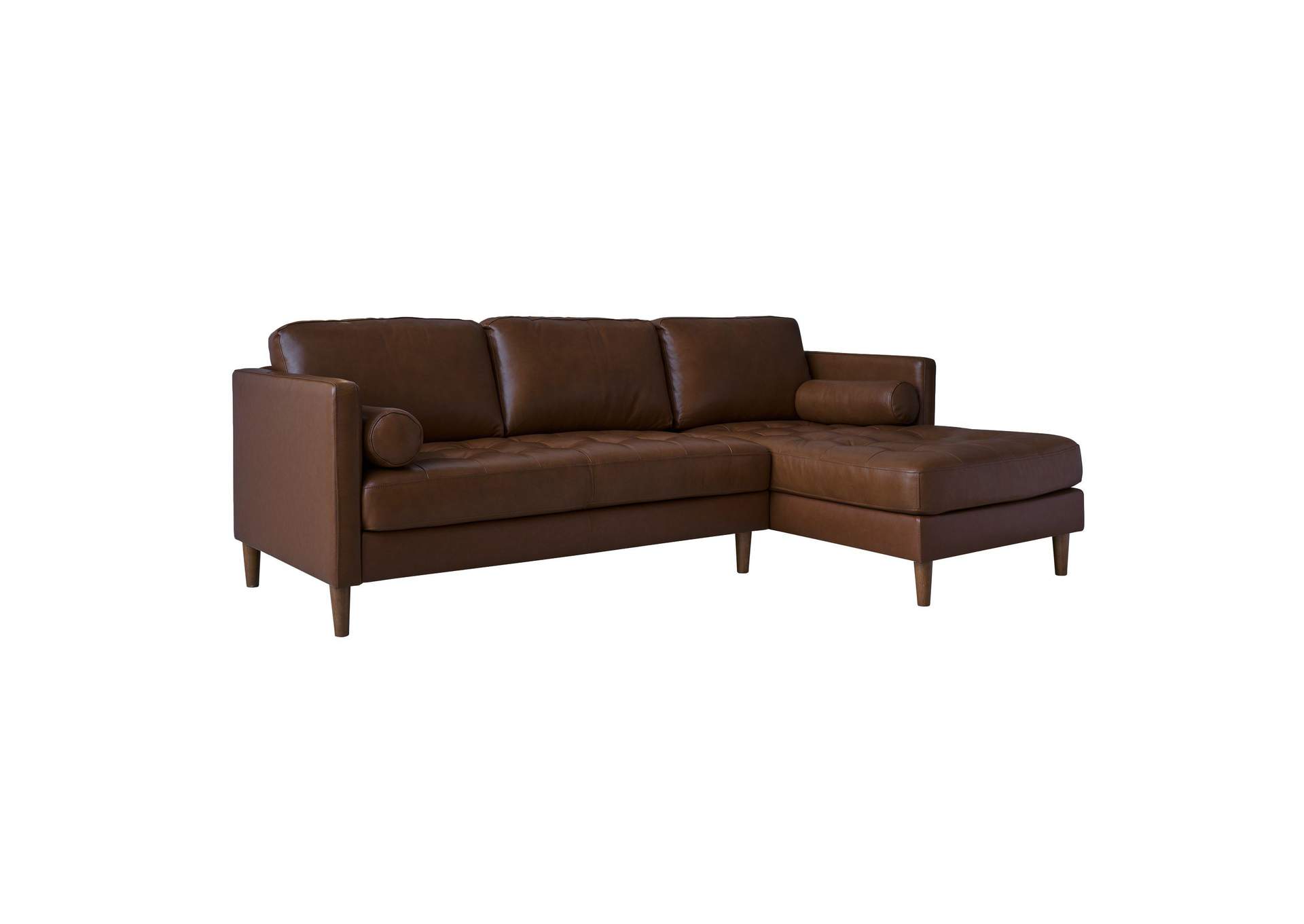Stockholm Sectional Right Hand Facing Chaise In Fiero Chestnut Top Grain - Pvc,Elements