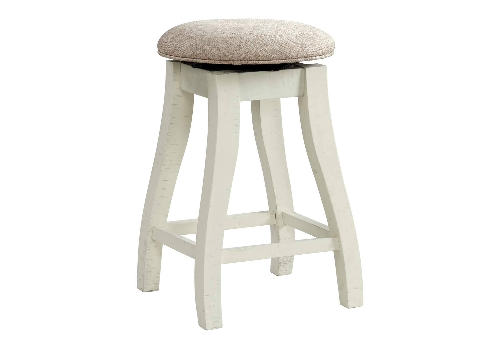 Stone 24 Counter Stool With Swivel With Fabric Seat In White 2 Per Carton,Elements