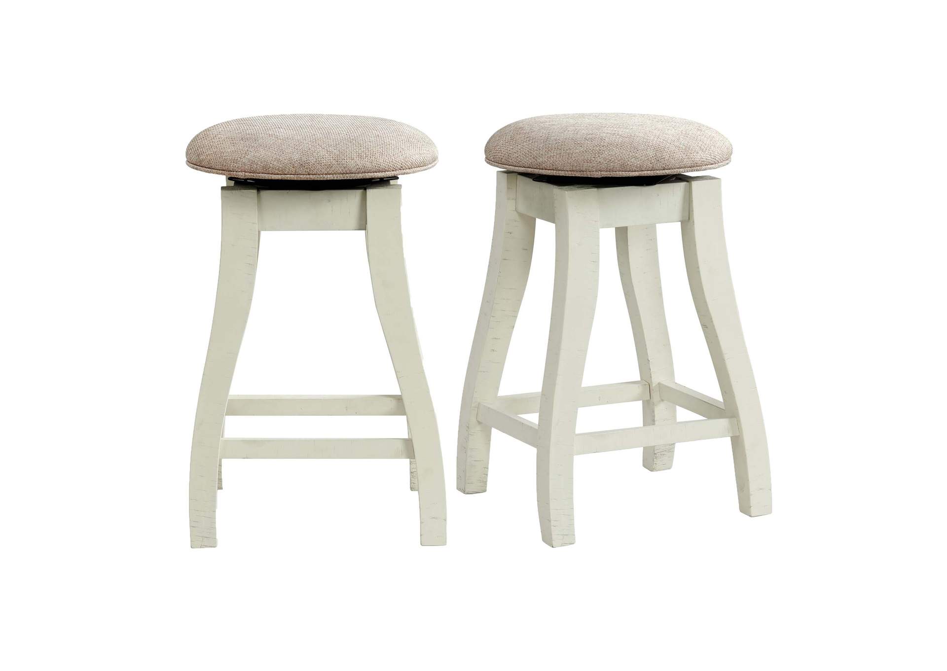 Stone 24 Counter Stool With Swivel With Fabric Seat In White 2 Per Carton,Elements