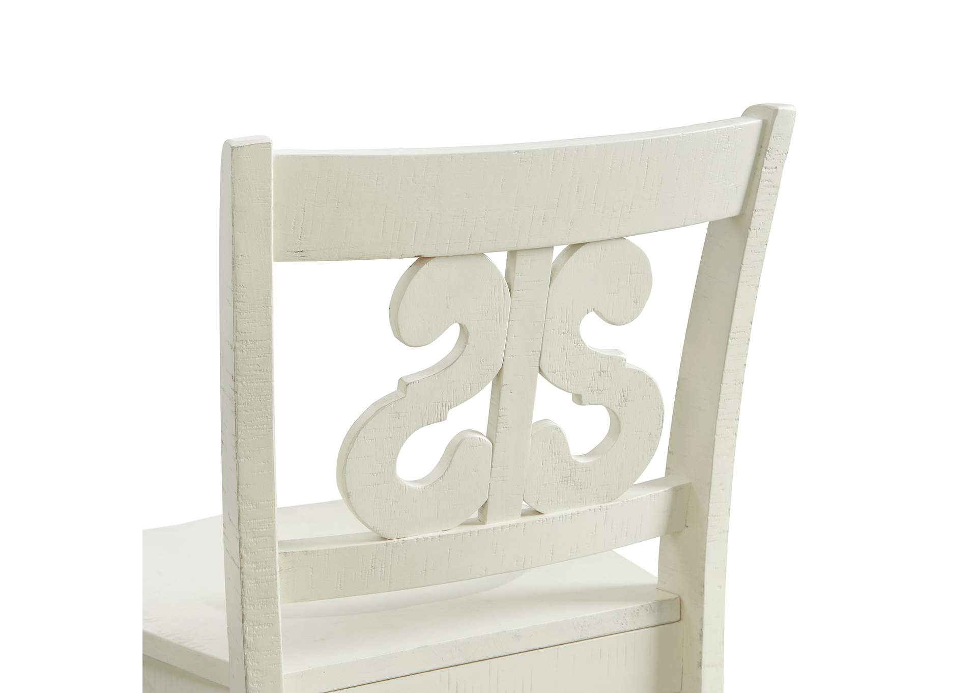 Stone 30 Bar Scroll Back Stool With Wood Seat In White 2 Per Carton,Elements