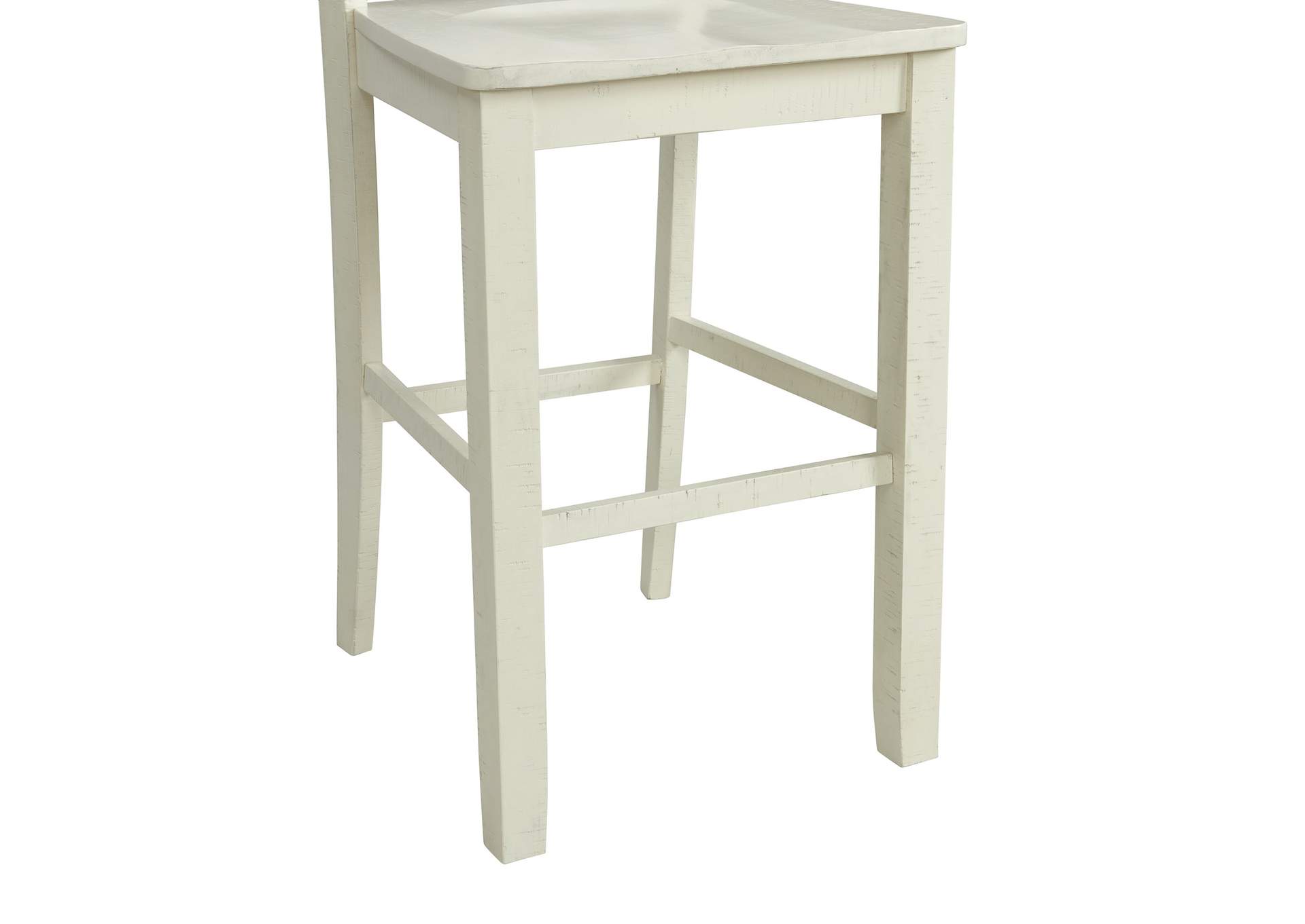 Stone 30 Bar Scroll Back Stool With Wood Seat In White 2 Per Carton,Elements