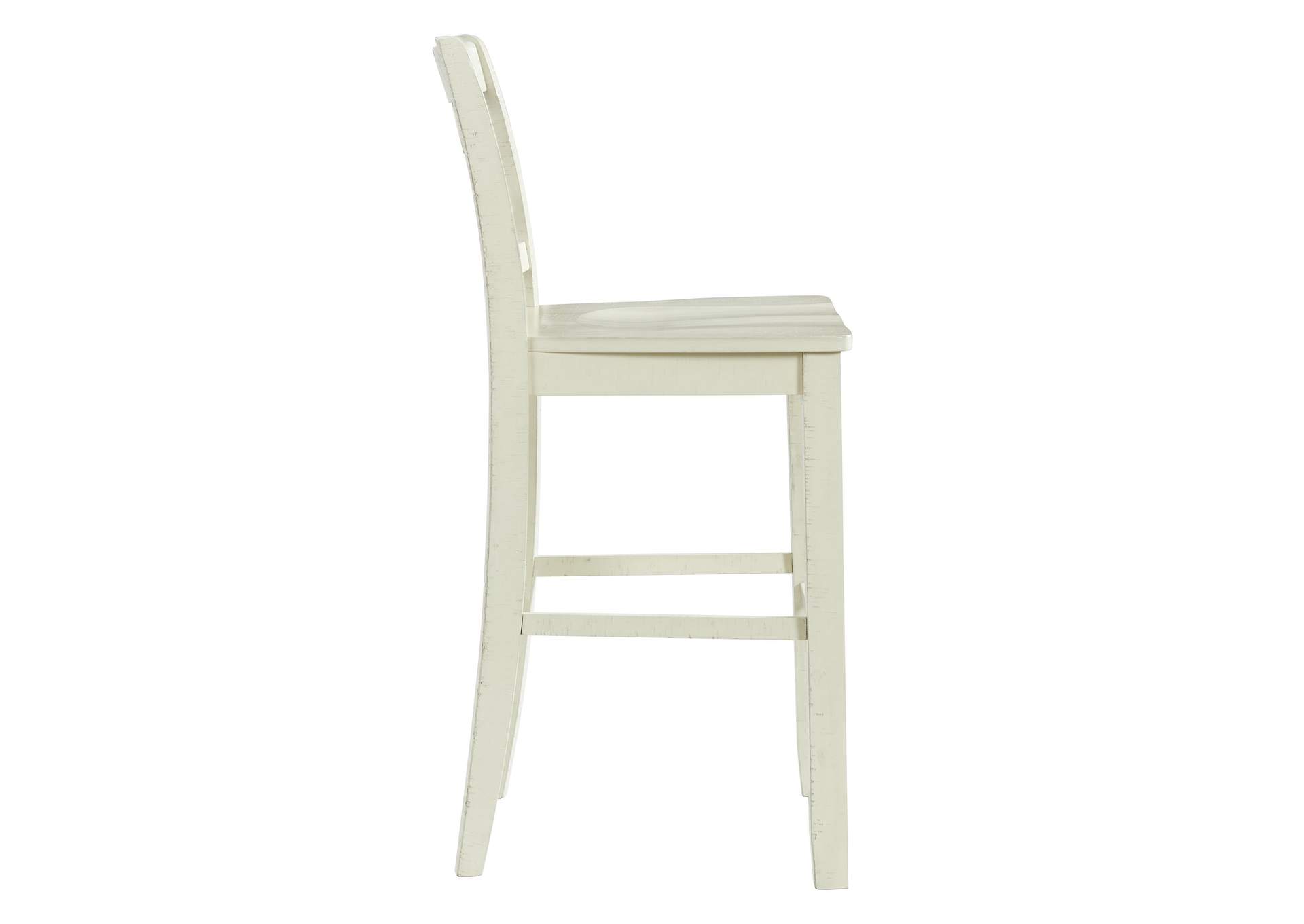 Stone 30 Bar Scroll Back Stool With Wood Seat In White 2 Per Carton,Elements