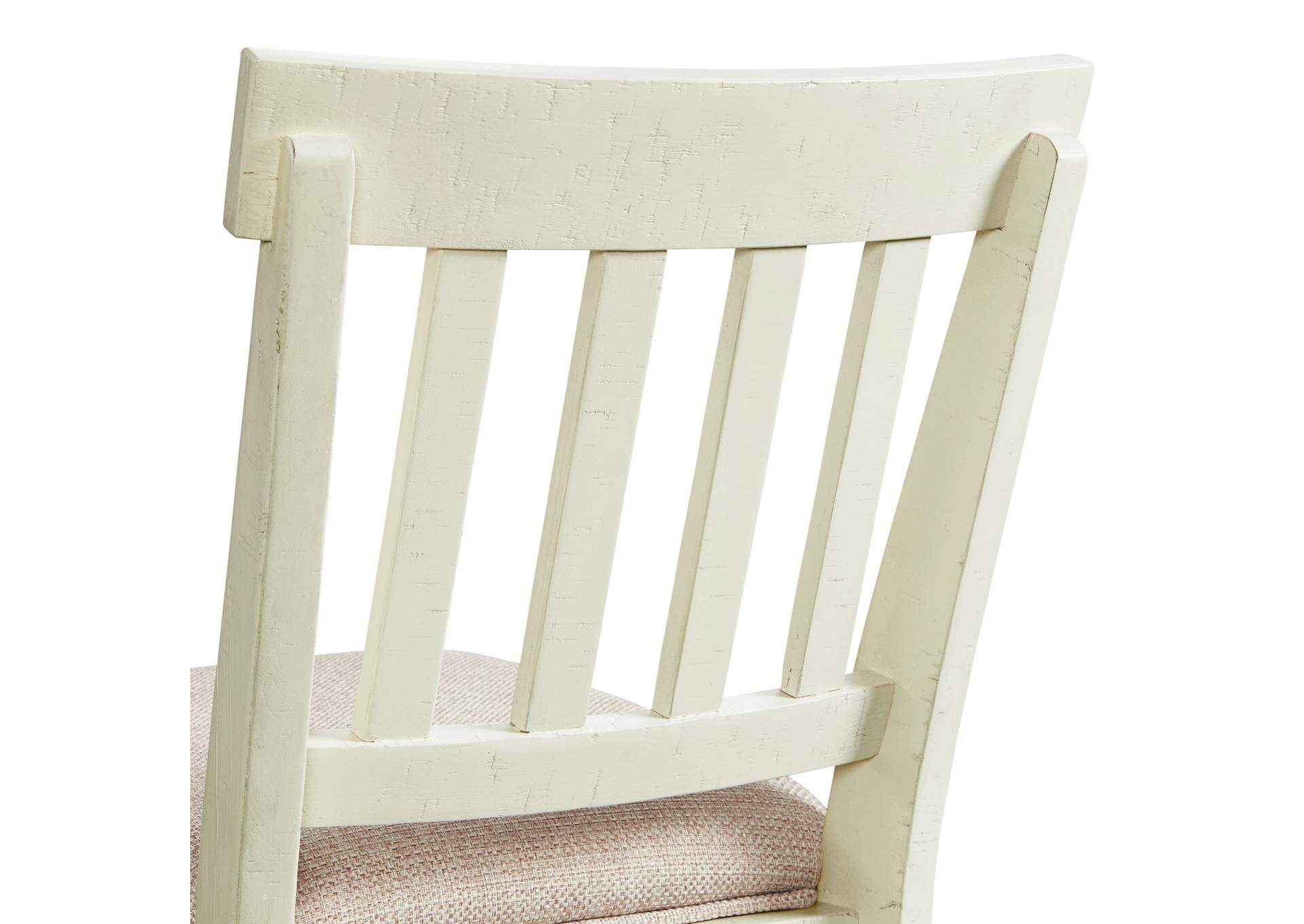 Stone 30 Bar Slat Back Stool With Fabric Seat In White 2 Per Carton,Elements