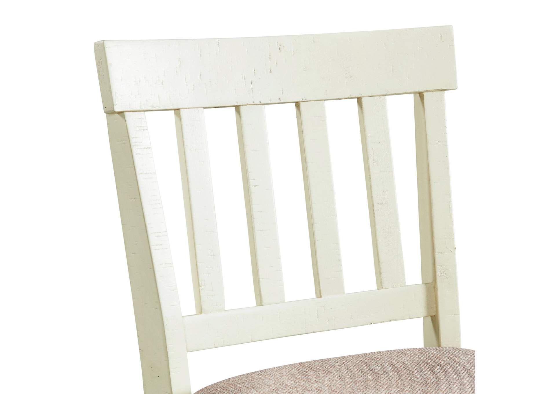 Stone 30 Bar Slat Back Stool With Fabric Seat In White 2 Per Carton,Elements
