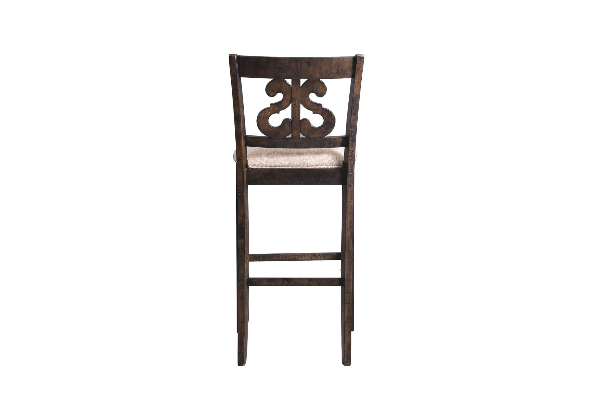 Stone 30 Bar Scroll Back Stool With Fabric Seat Charcoal 2 Per Carton,Elements