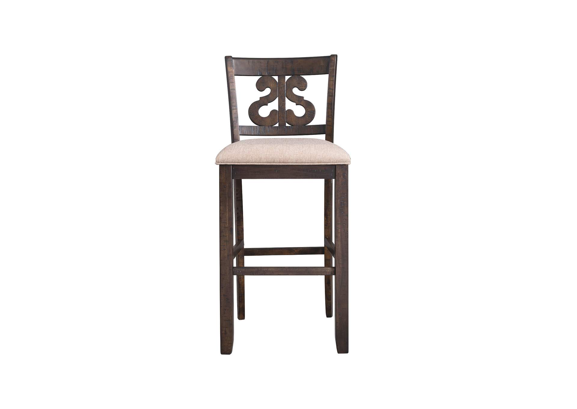 Stone 30 Bar Scroll Back Stool With Fabric Seat Charcoal 2 Per Carton,Elements