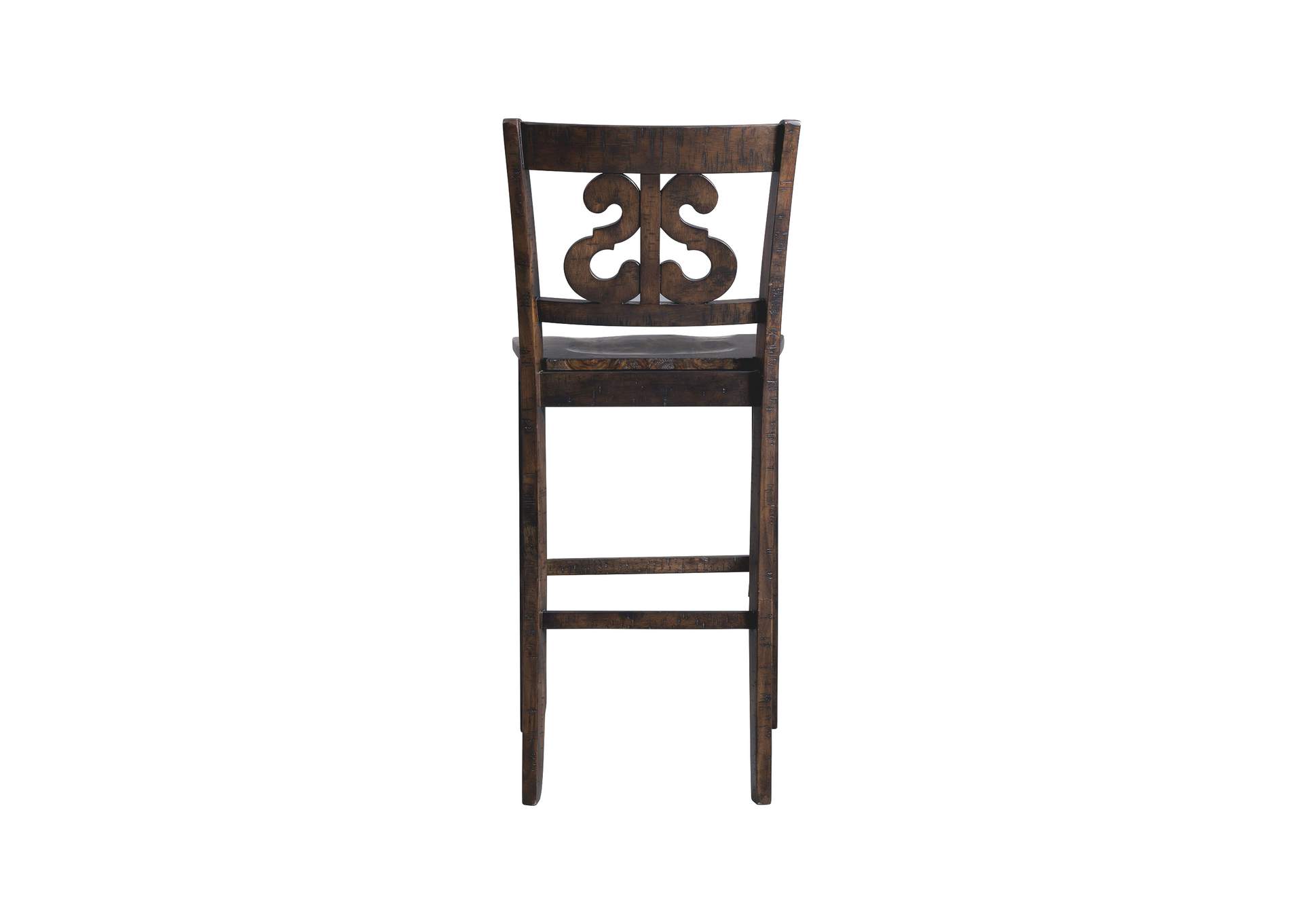 Stone 30 Bar Scroll Back Stool With Wood Seat Charcoal 2 Per Carton,Elements