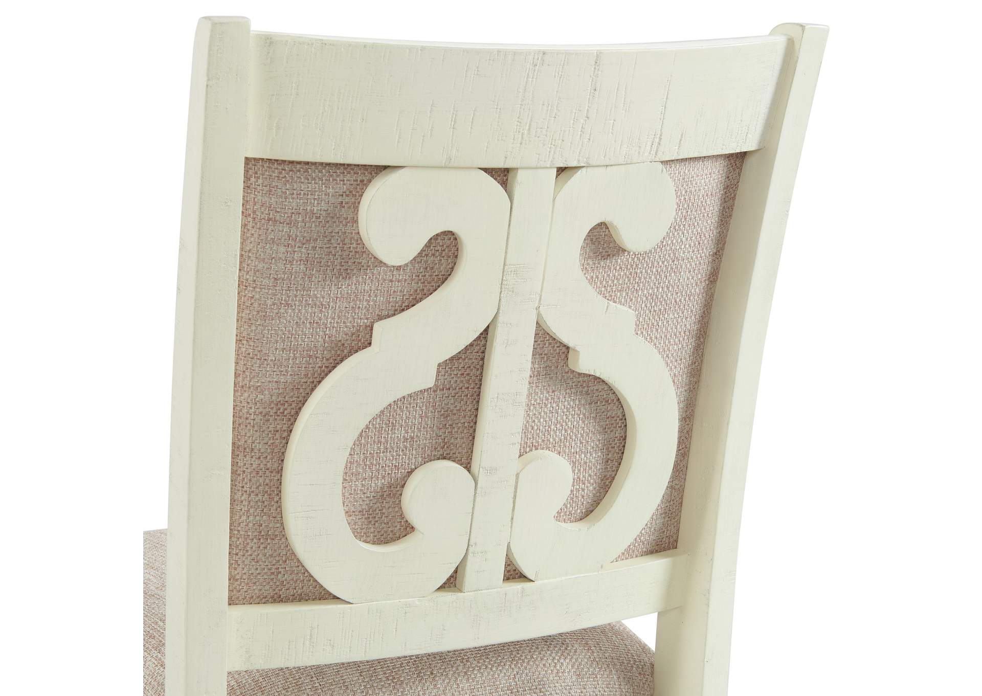 Stone Counter Fabric Swirl Back Side Chair In White 2 Per Pack,Elements