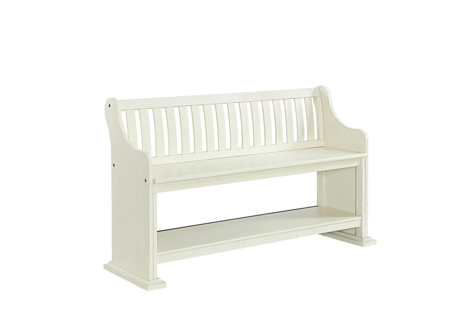 Stone Counter Pew Bench In White,Elements