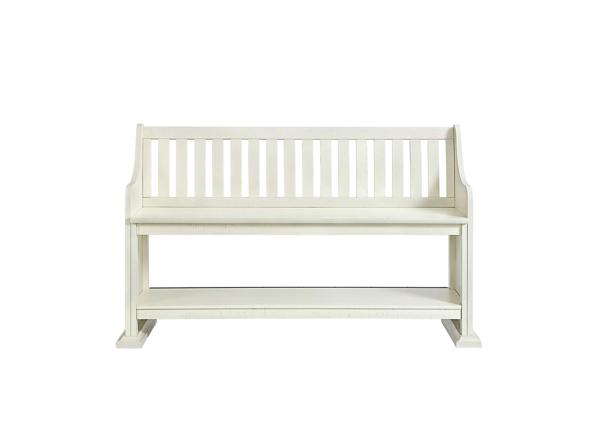 Stone Counter Pew Bench In White,Elements