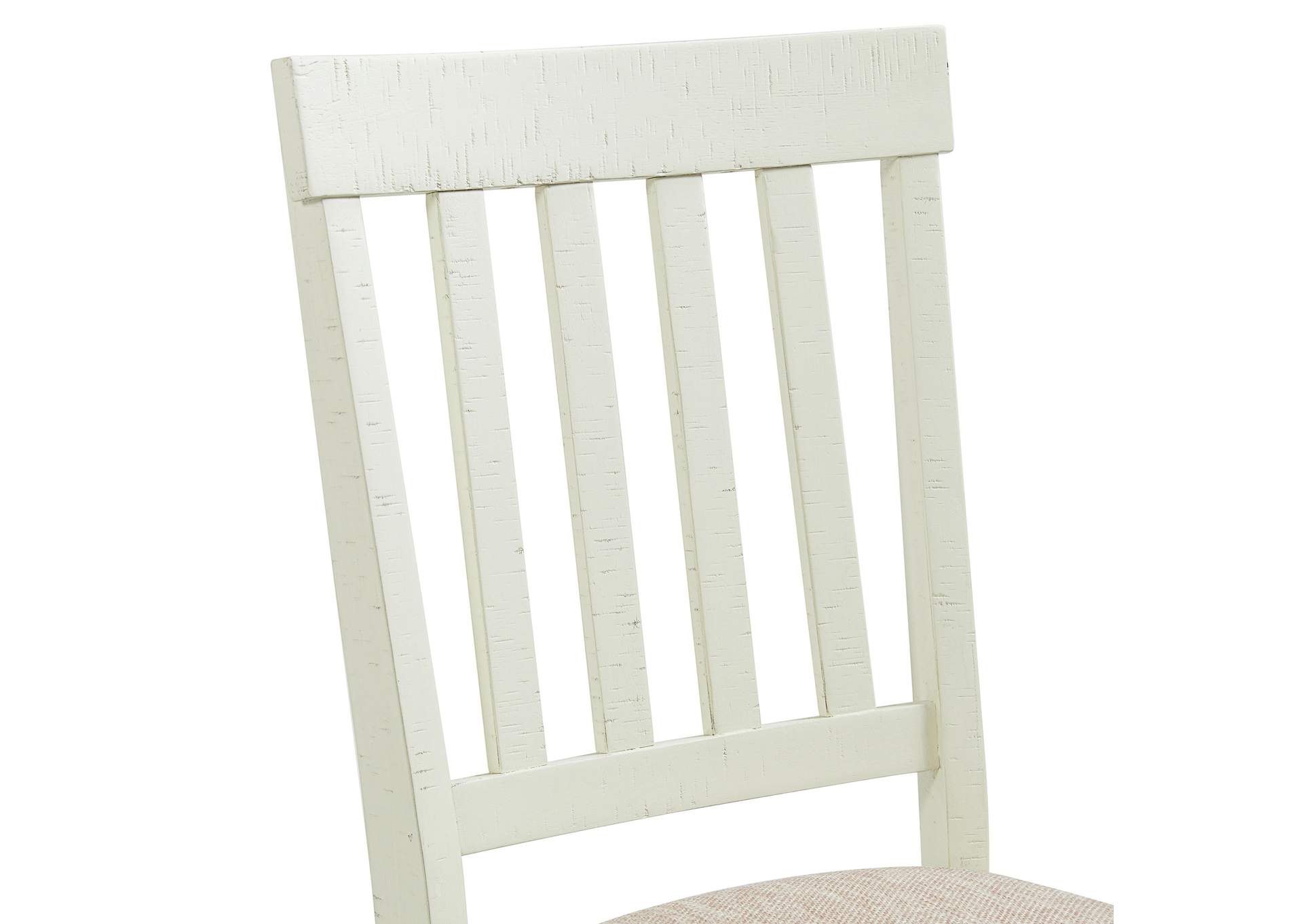 Stone Counter Wooden Slat Back Counter Side Chair In White 2 Per Pack,Elements