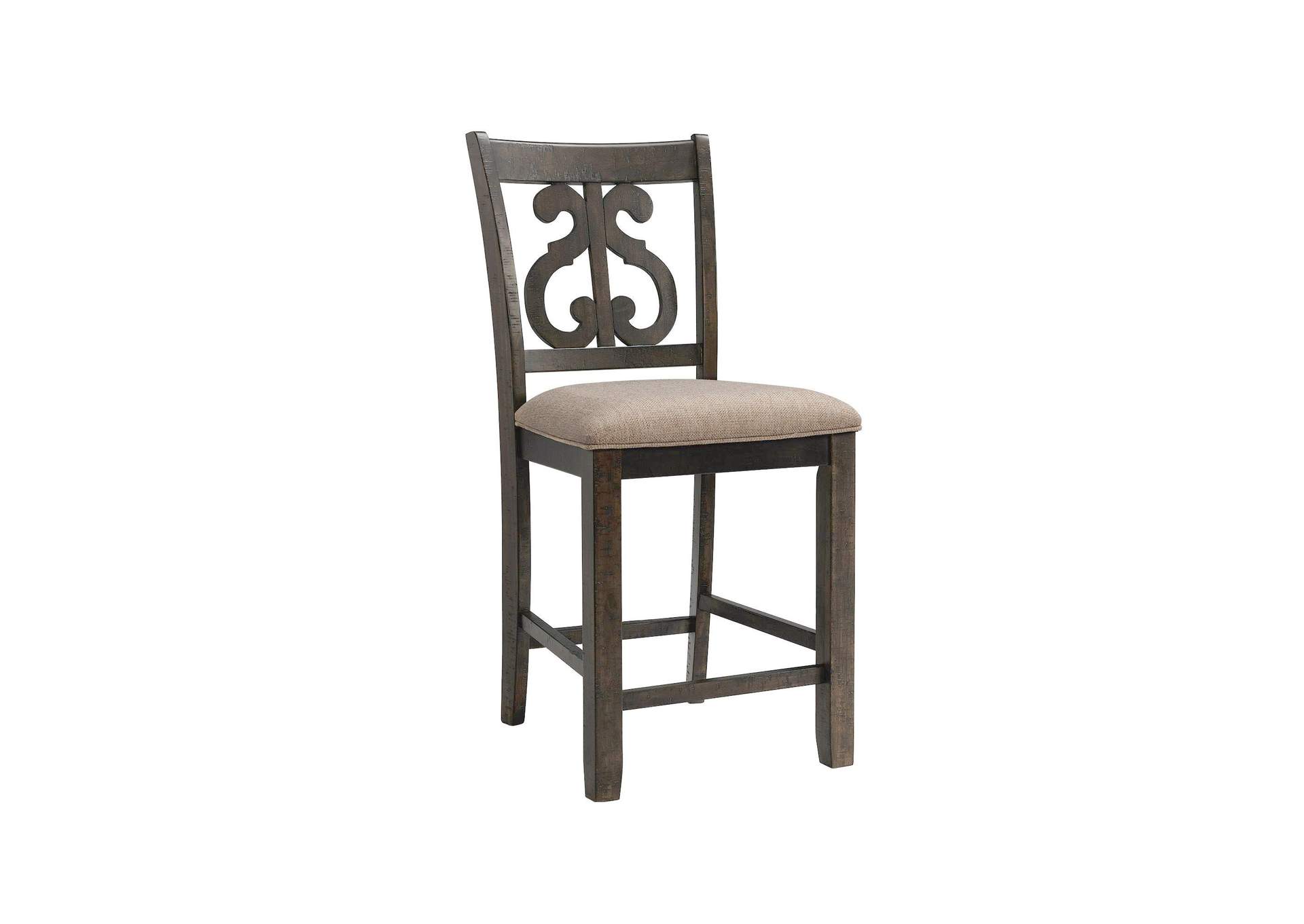 Stone Counter Wooden Swirl Back Side Chair Charcoal 2 Per Pack,Elements