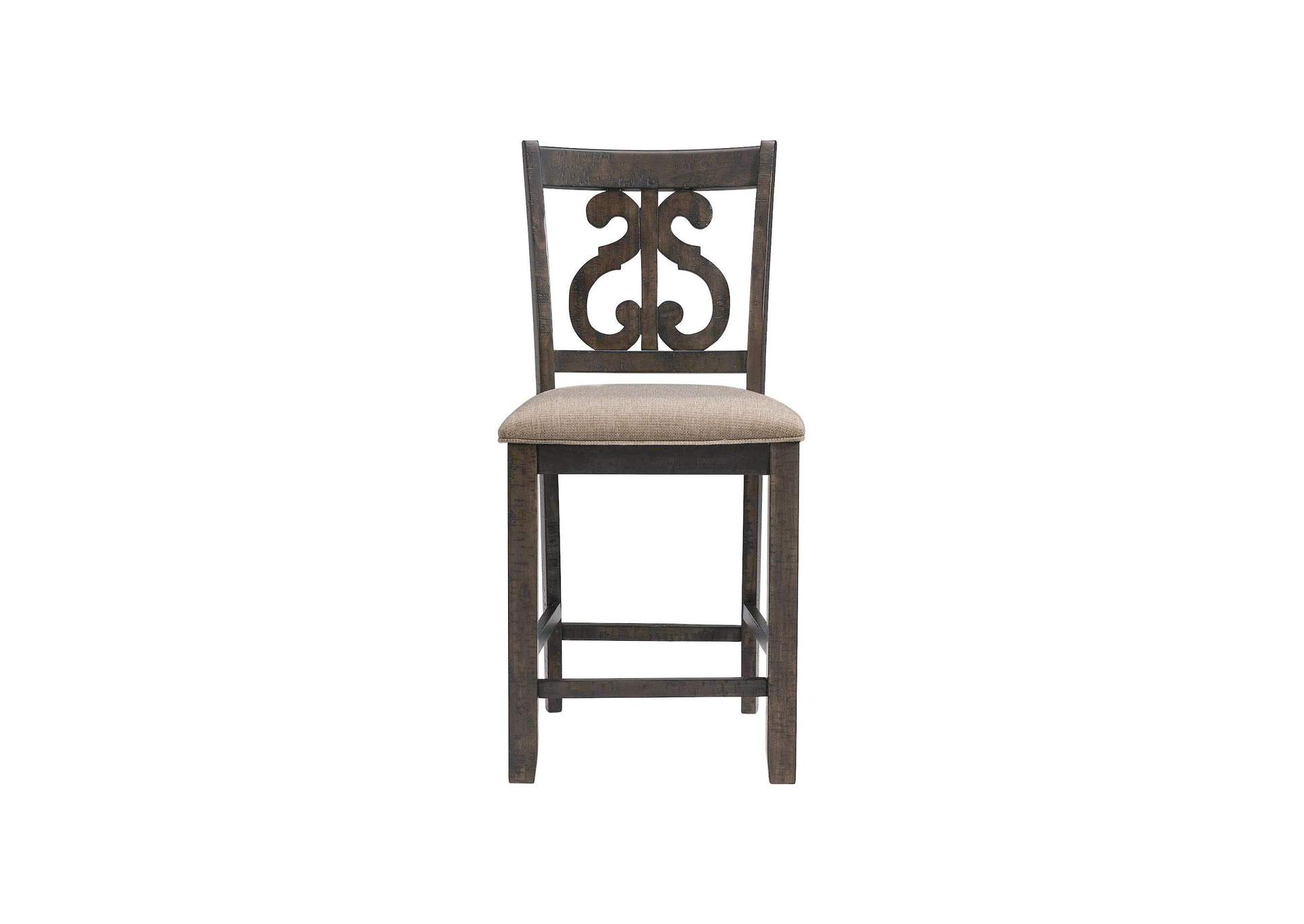 Stone Counter Wooden Swirl Back Side Chair Charcoal 2 Per Pack,Elements