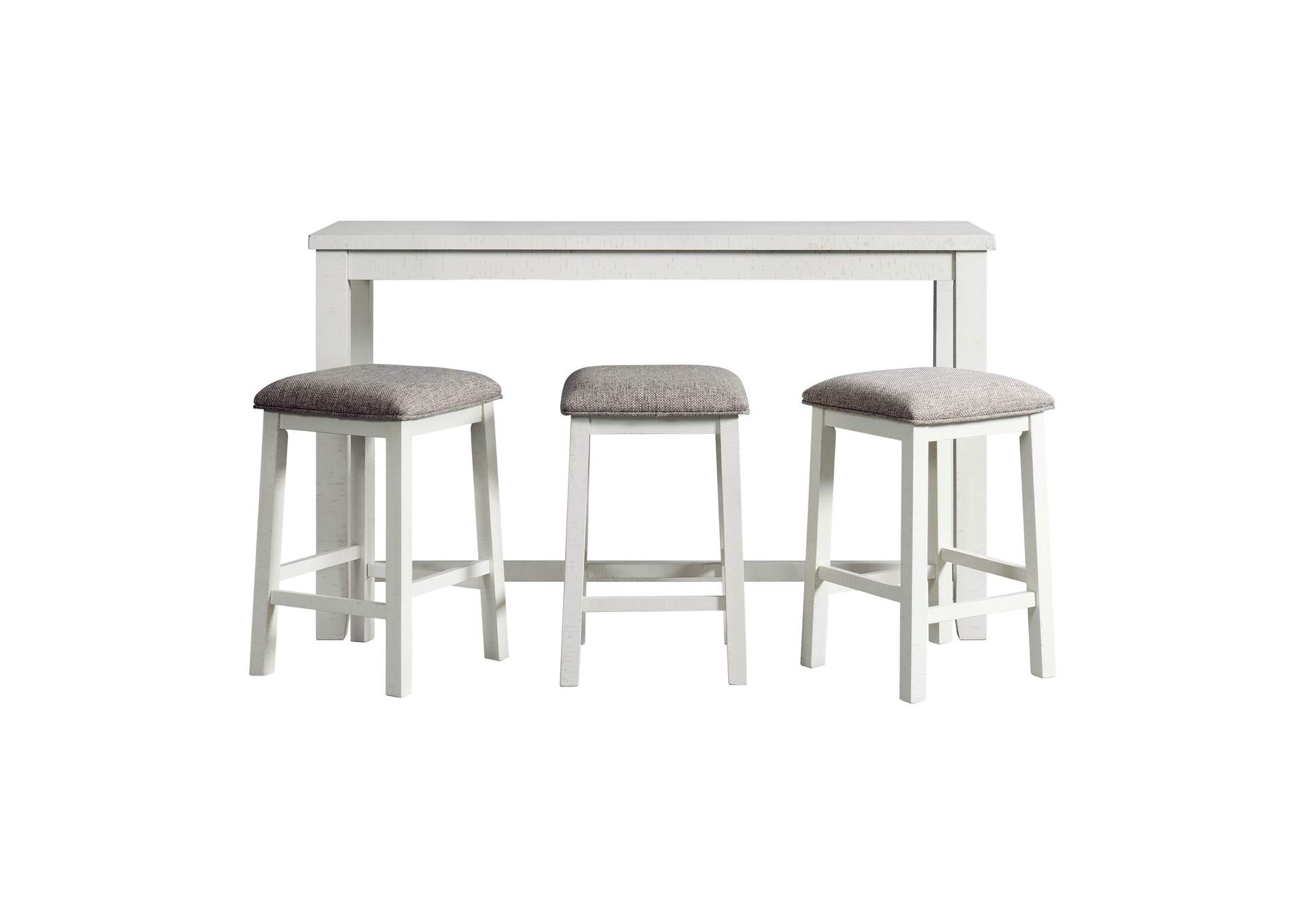 Stone Occasional Bar Table Single Pack In White Table Three Stools,Elements